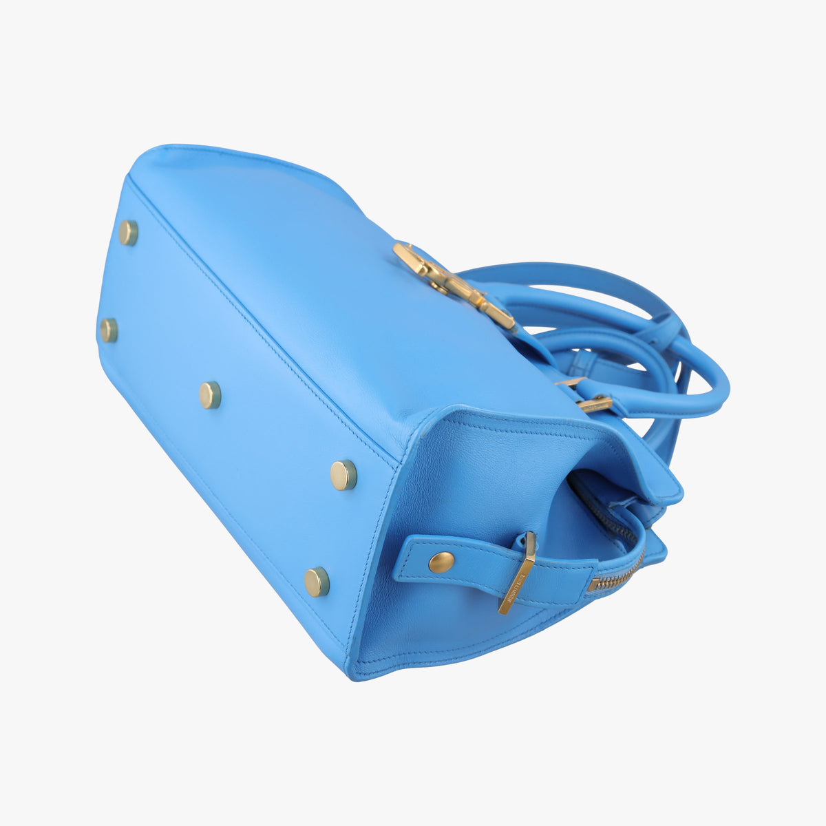 Secondhand Yves Saint Laurent BABY CABAS Blue Leather 400914 shoulderbag | stylenewstar