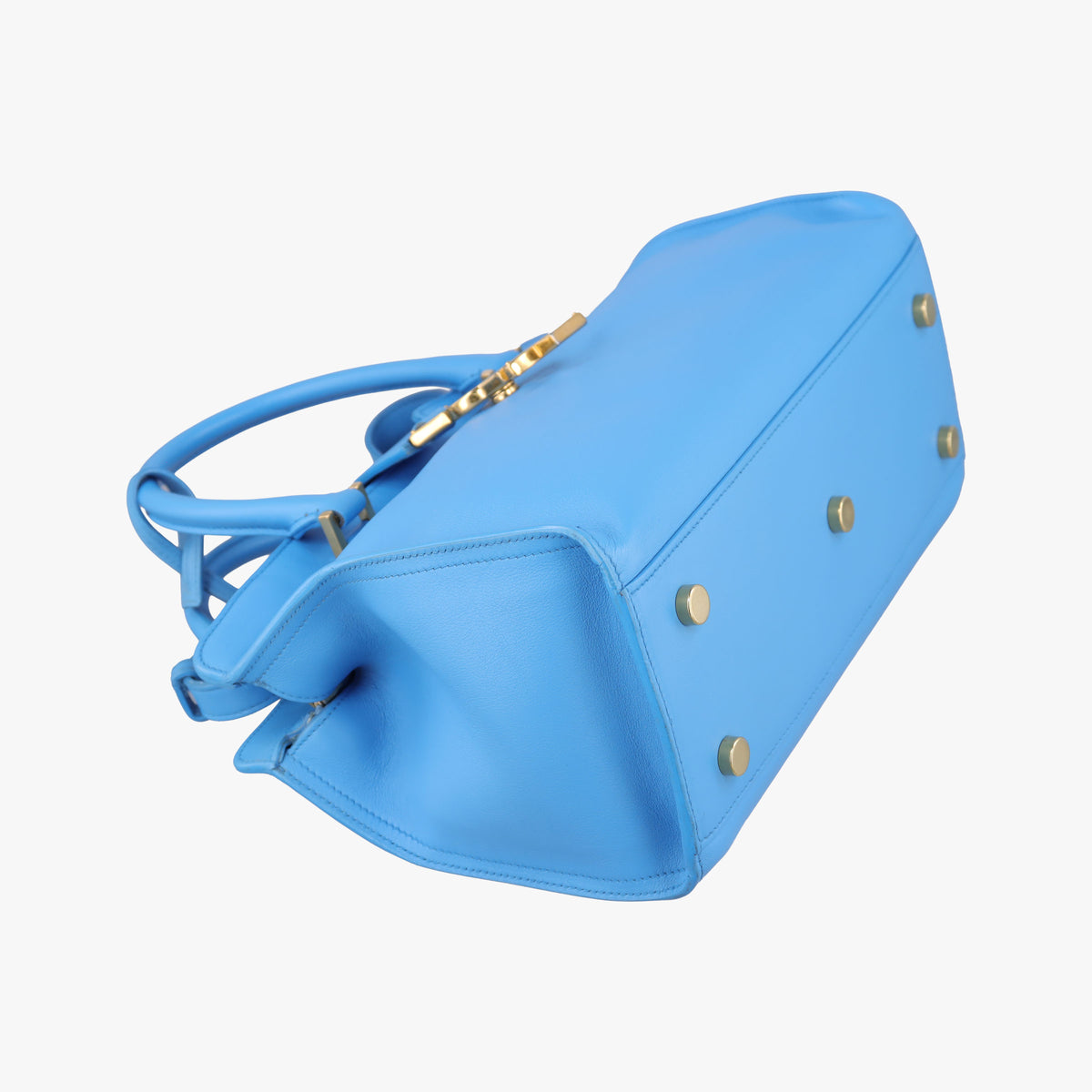 Secondhand Yves Saint Laurent BABY CABAS Blue Leather 400914 shoulderbag | stylenewstar