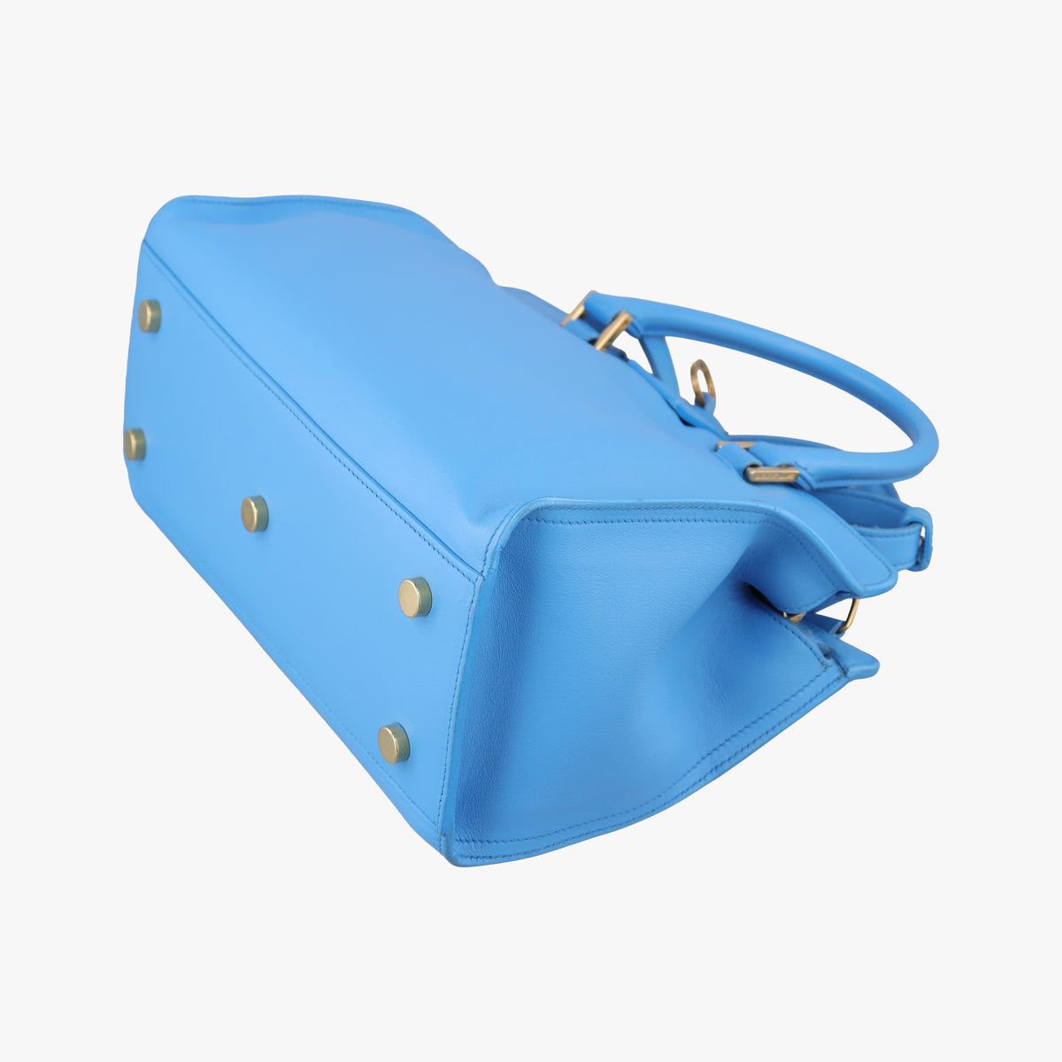 Secondhand Yves Saint Laurent BABY CABAS Blue Leather 400914 shoulderbag | stylenewstar
