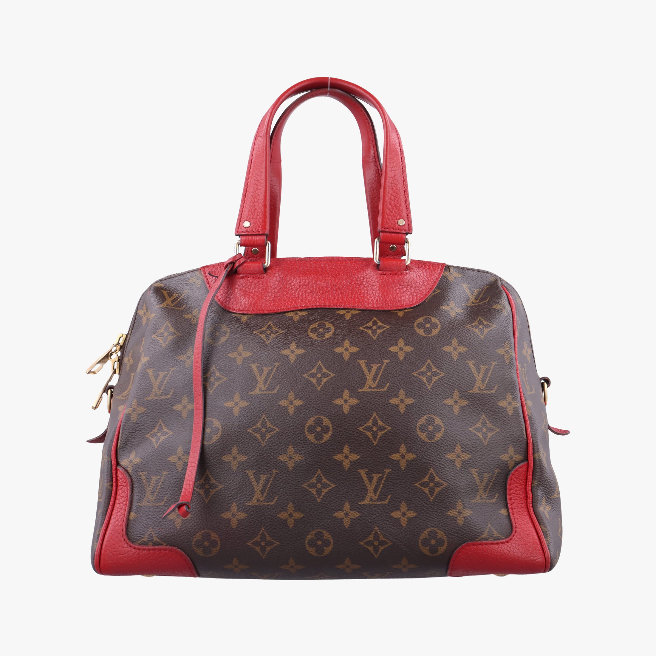 Pre-owned Louis Vuitton RETIRO PM brown×CERISE Monogram Canvas×calf leather M40546 handbag | stylenewstar