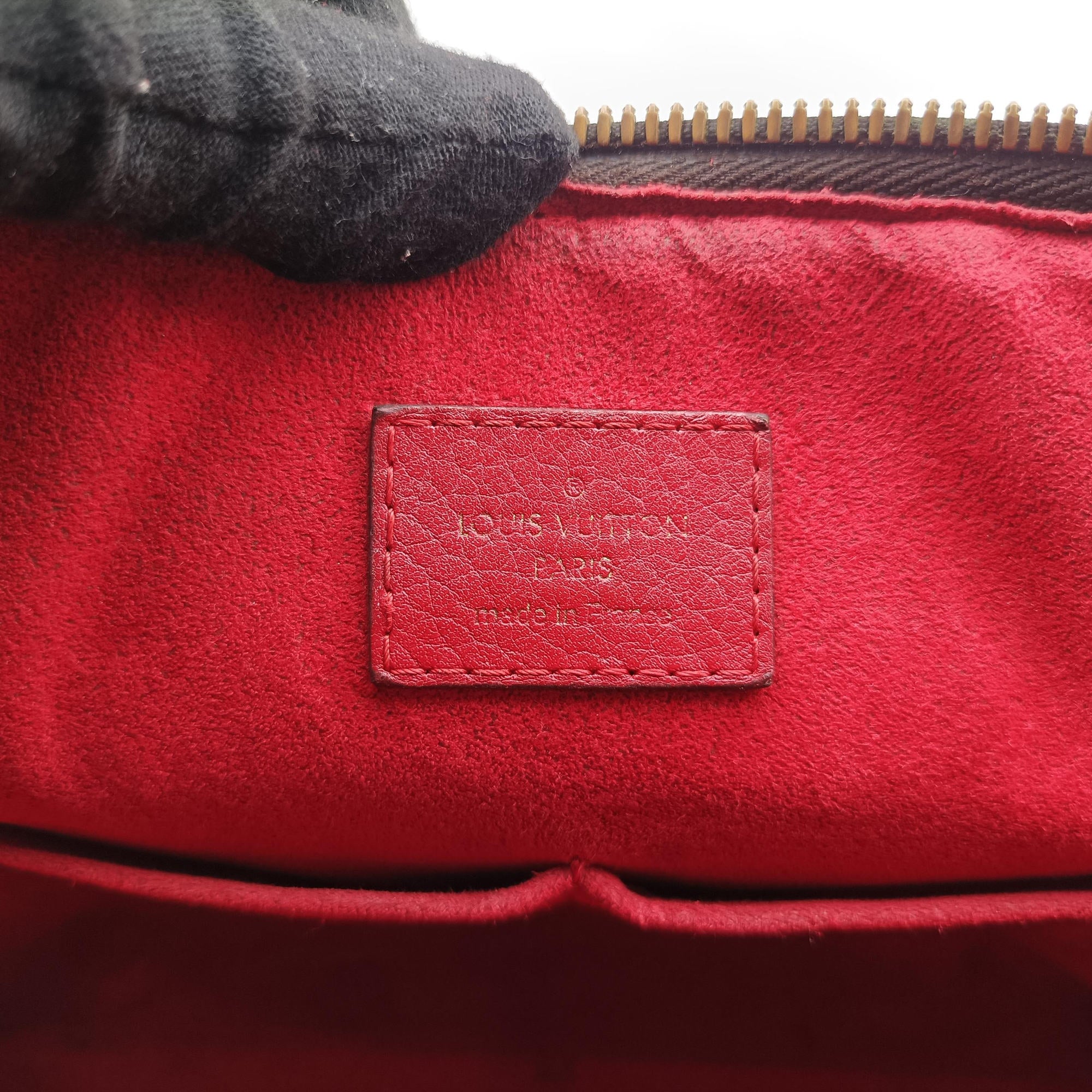 Pre-owned Louis Vuitton RETIRO PM brown×CERISE Monogram Canvas×calf leather M40546 handbag | stylenewstar