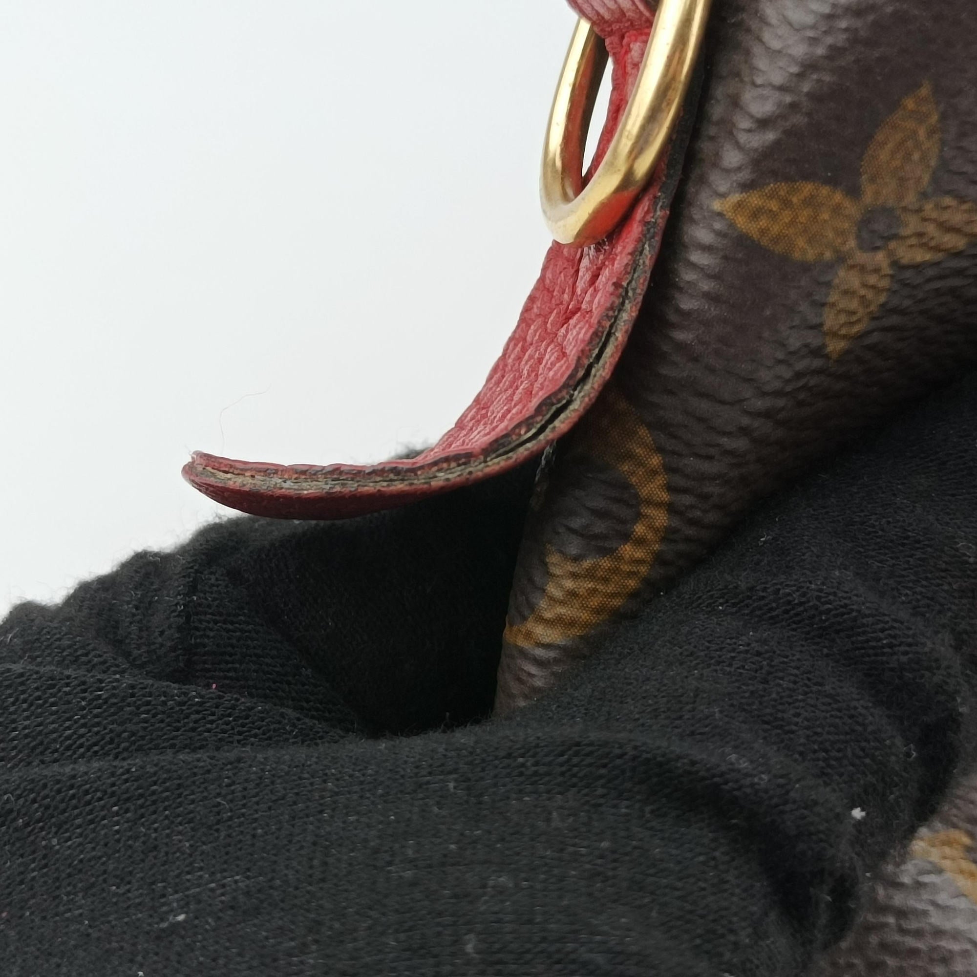 Pre-owned Louis Vuitton RETIRO PM brown×CERISE Monogram Canvas×calf leather M40546 handbag | stylenewstar