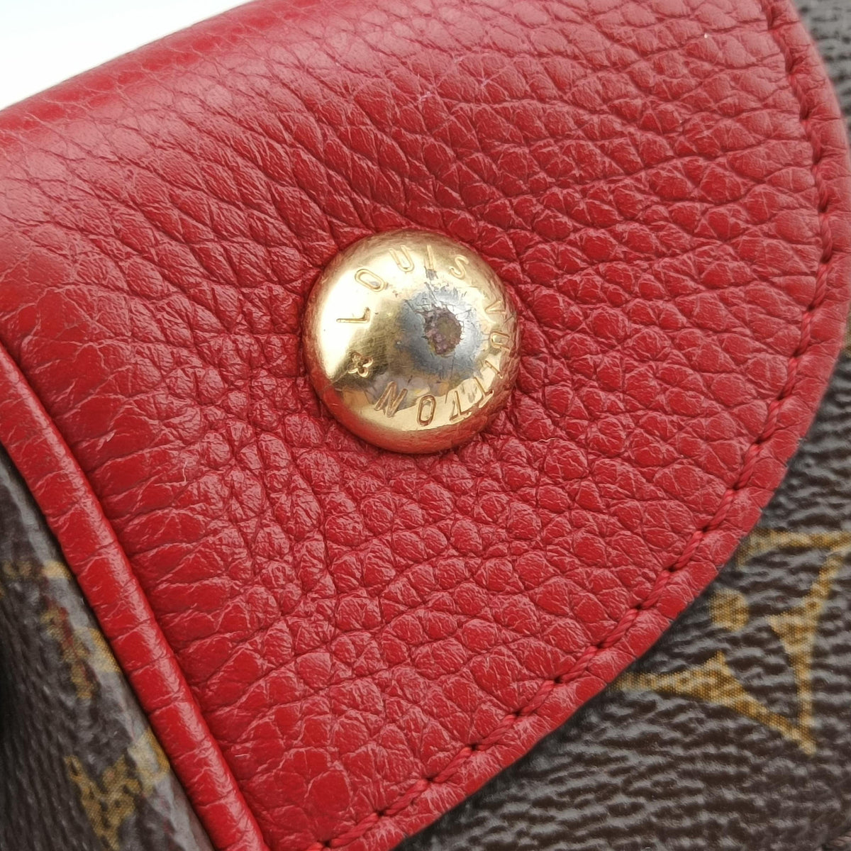 Pre-owned Louis Vuitton RETIRO PM brown×CERISE Monogram Canvas×calf leather M40546 handbag | stylenewstar