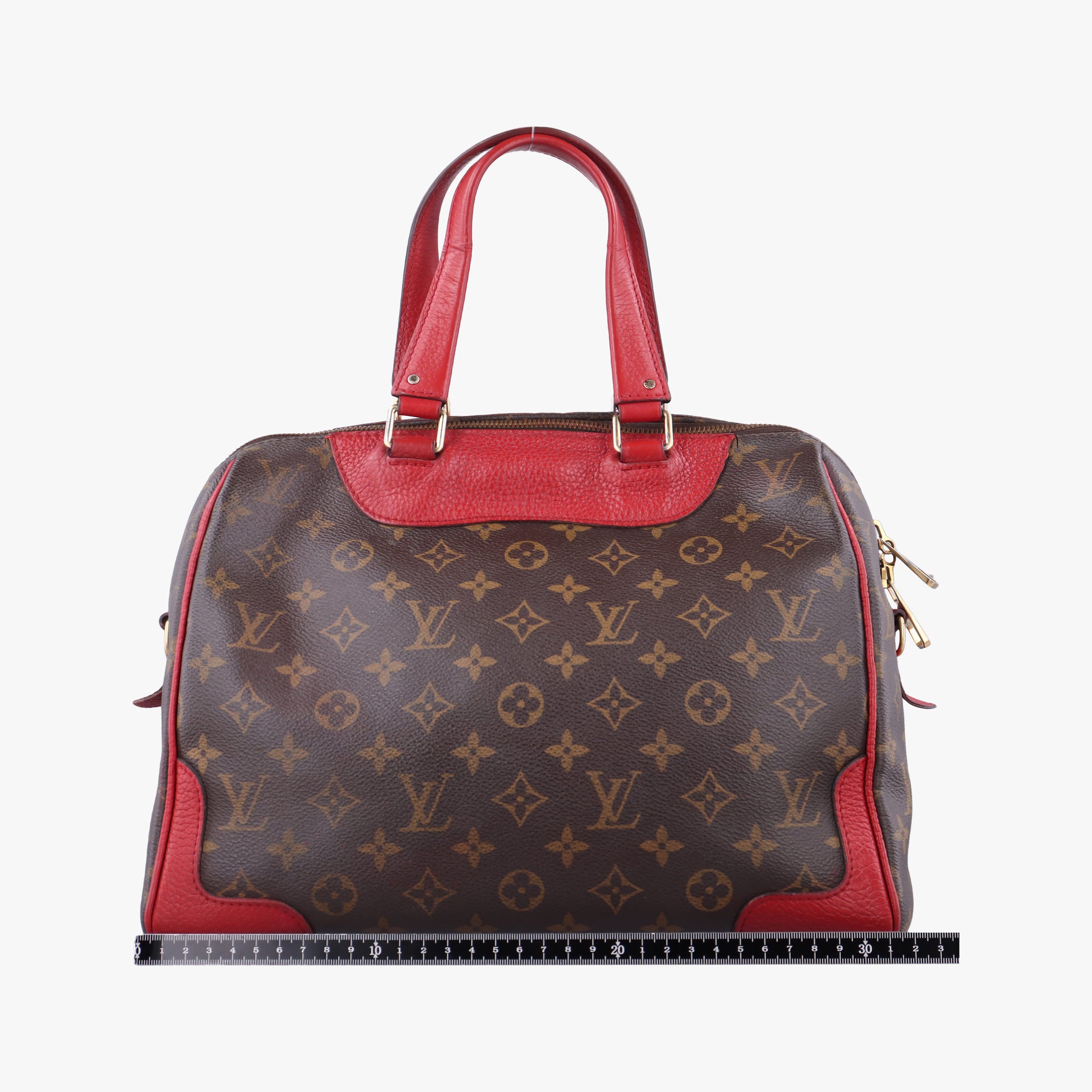 Pre-owned Louis Vuitton RETIRO PM brown×CERISE Monogram Canvas×calf leather M40546 handbag | stylenewstar