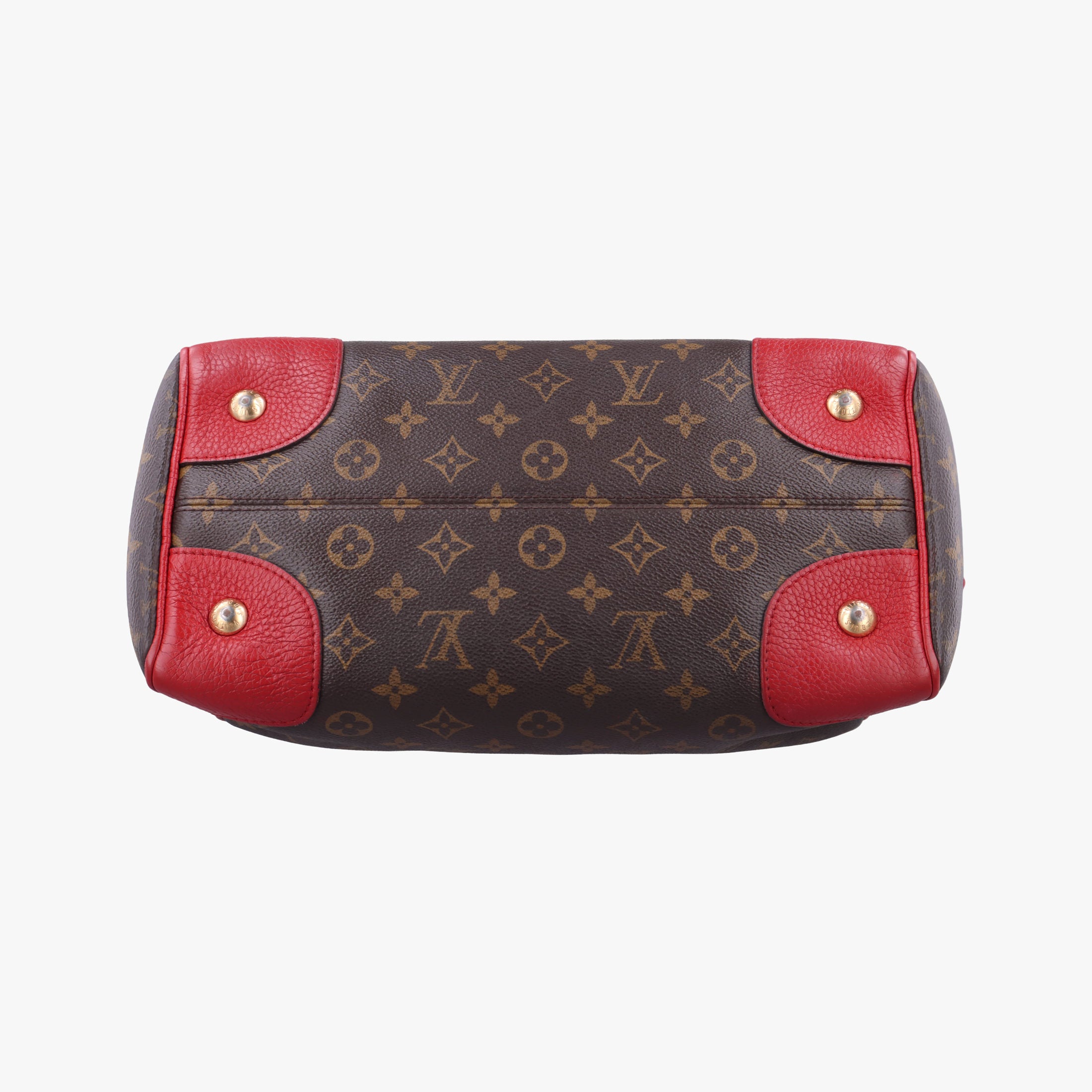 Pre-owned Louis Vuitton RETIRO PM brown×CERISE Monogram Canvas×calf leather M40546 handbag | stylenewstar