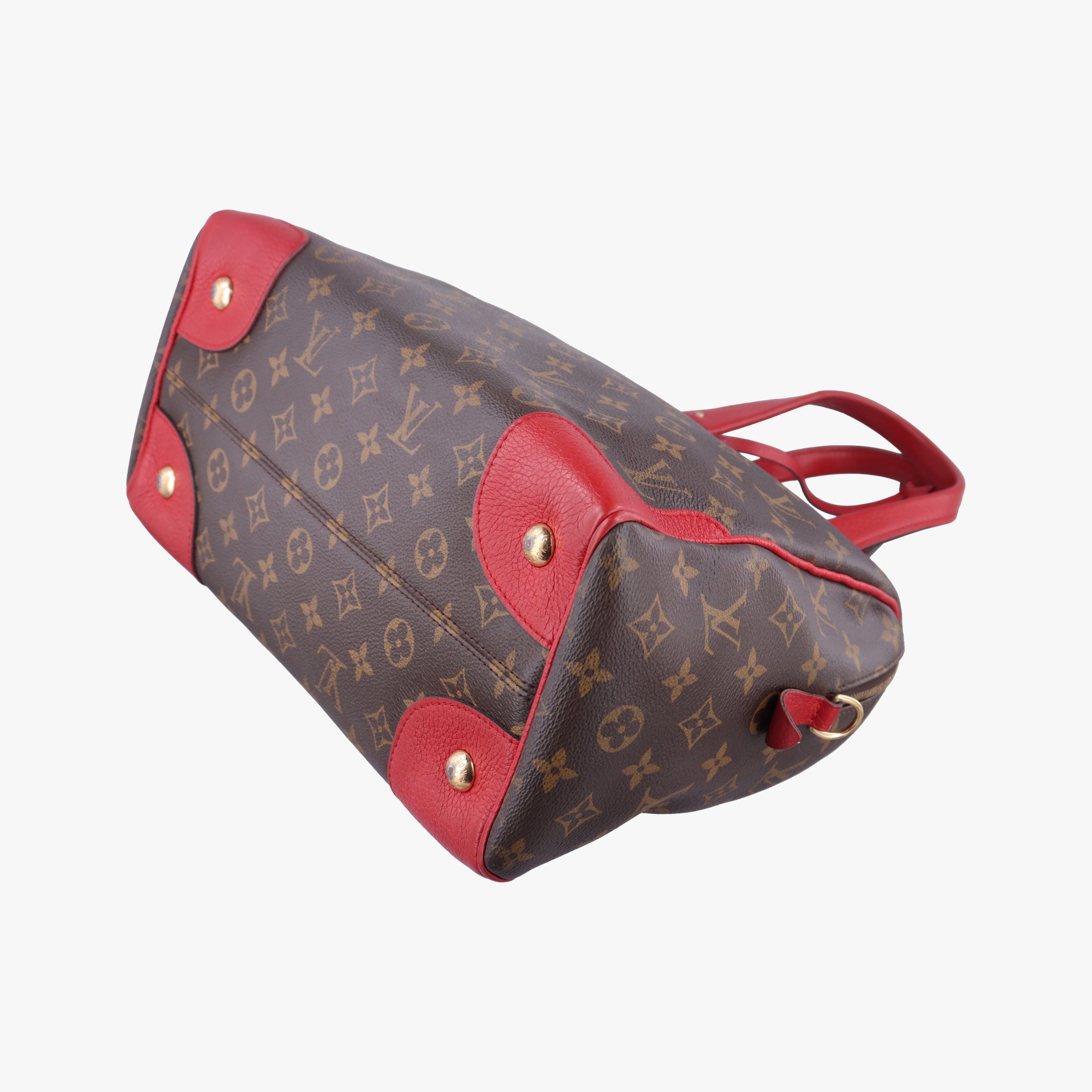 Pre-owned Louis Vuitton RETIRO PM brown×CERISE Monogram Canvas×calf leather M40546 handbag | stylenewstar