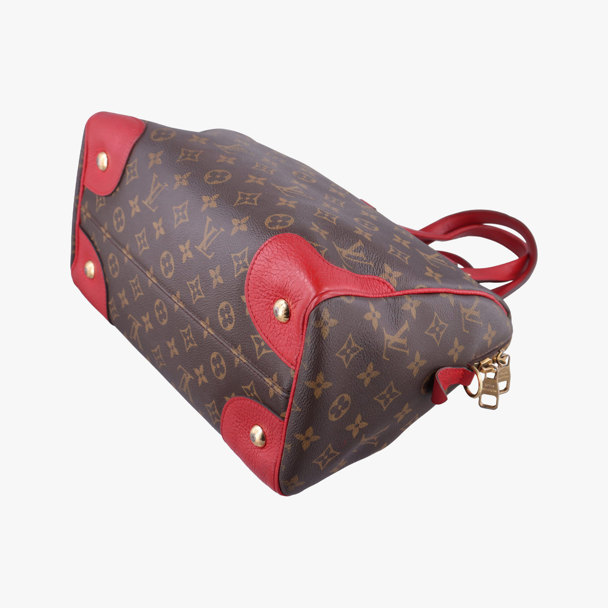 Pre-owned Louis Vuitton RETIRO PM brown×CERISE Monogram Canvas×calf leather M40546 handbag | stylenewstar