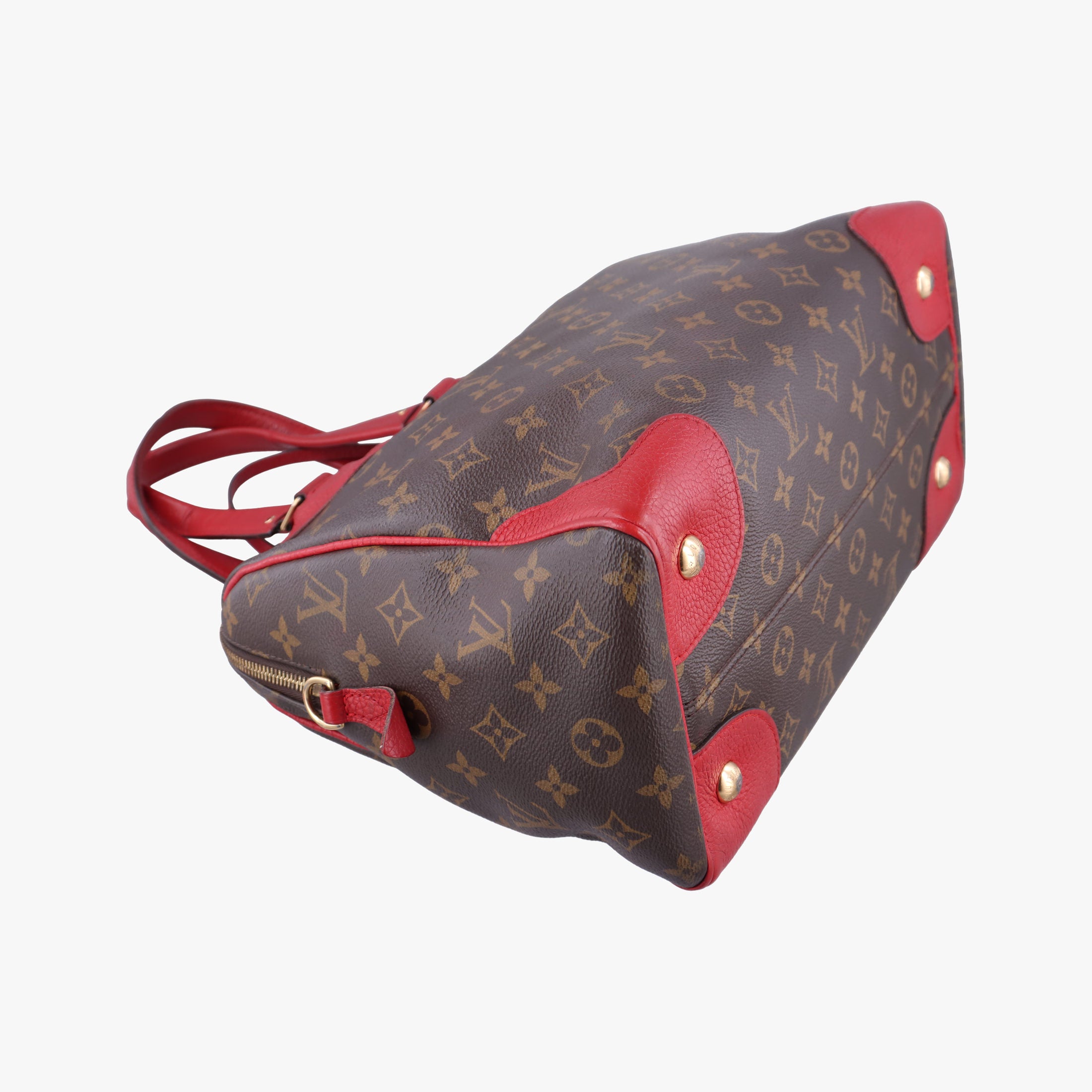 Pre-owned Louis Vuitton RETIRO PM brown×CERISE Monogram Canvas×calf leather M40546 handbag | stylenewstar