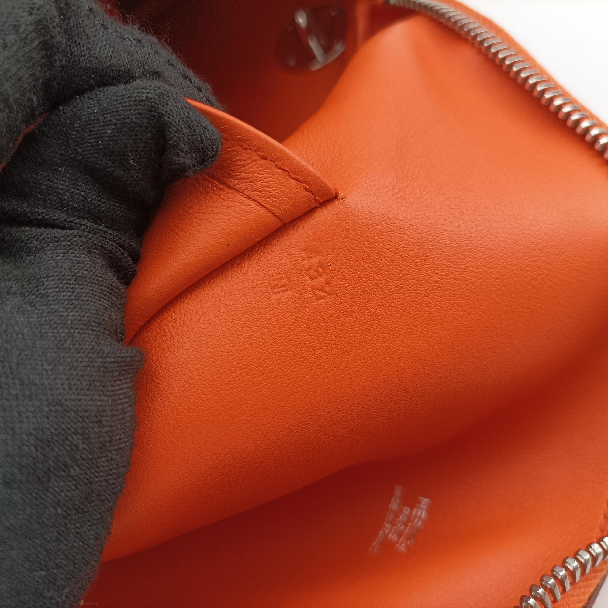 Vintage Hermes Polochon 35 Orange Clemence  handbag | stylenewstar