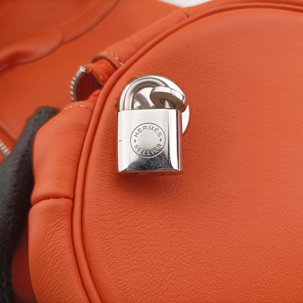 Vintage Hermes Polochon 35 Orange Clemence  handbag | stylenewstar
