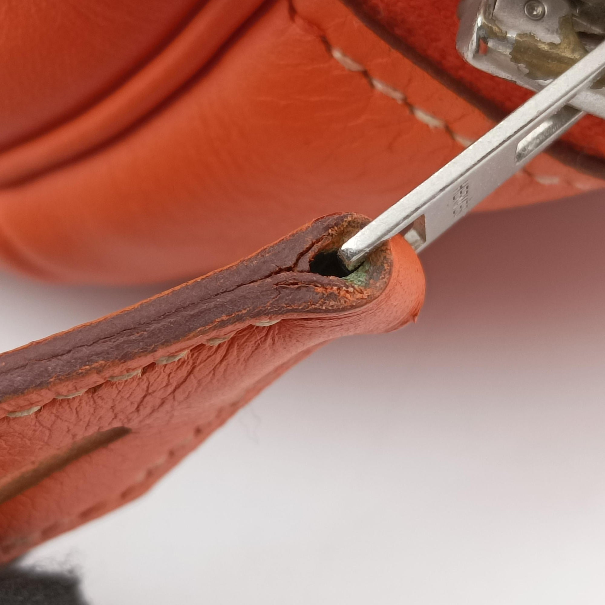 Vintage Hermes Polochon 35 Orange Clemence  handbag | stylenewstar