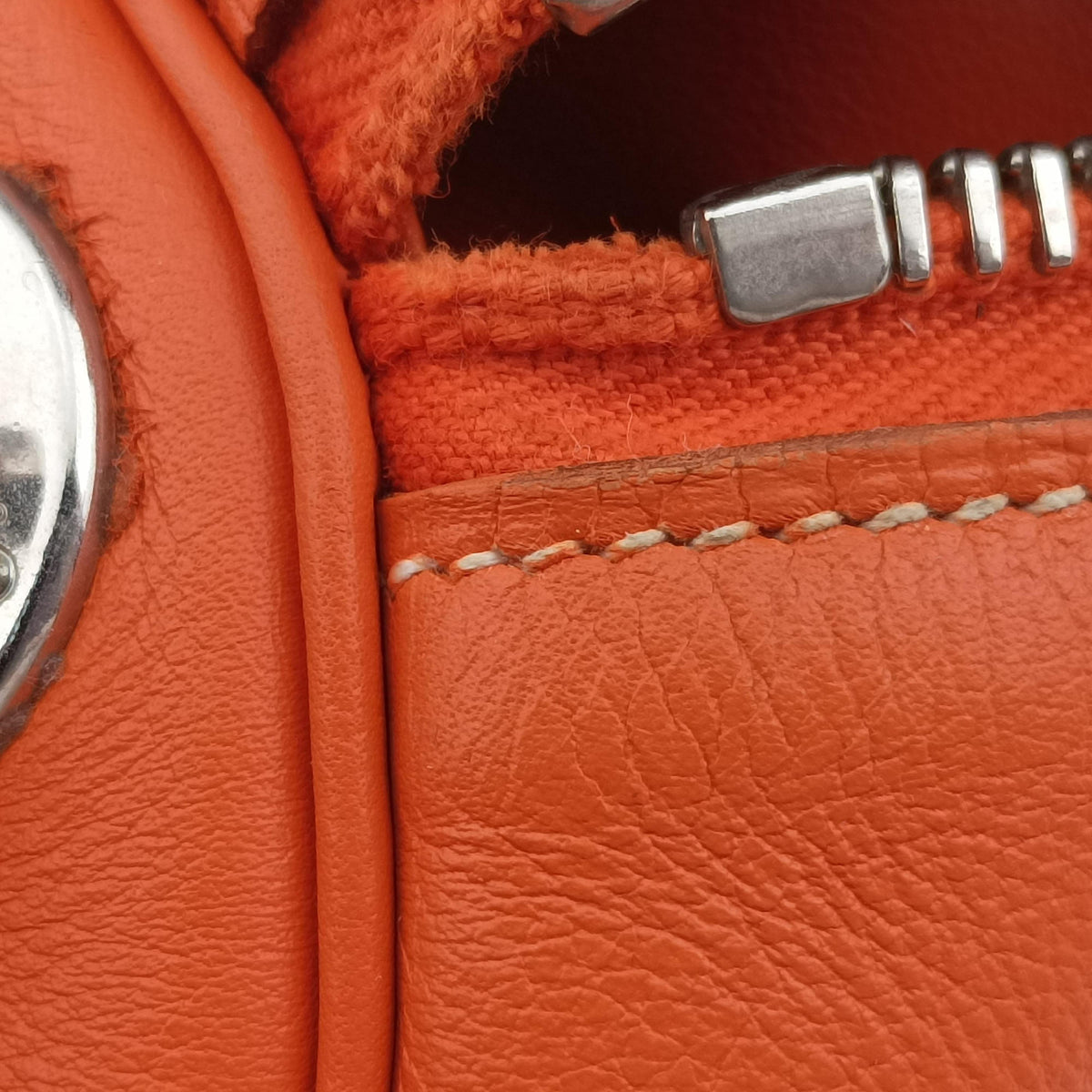 Vintage Hermes Polochon 35 Orange Clemence  handbag | stylenewstar