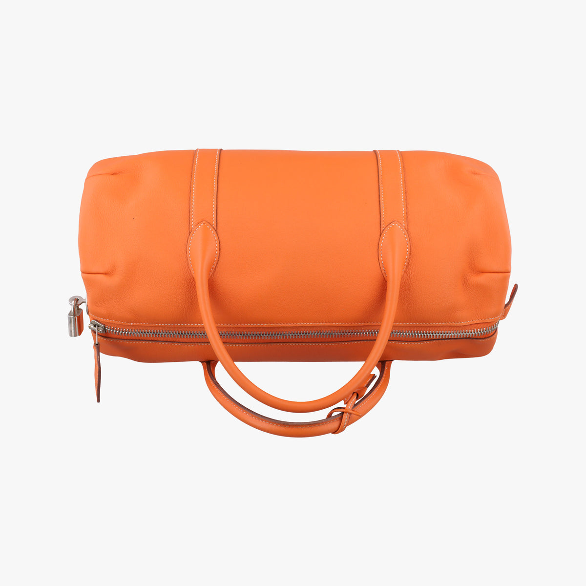 Vintage Hermes Polochon 35 Orange Clemence  handbag | stylenewstar