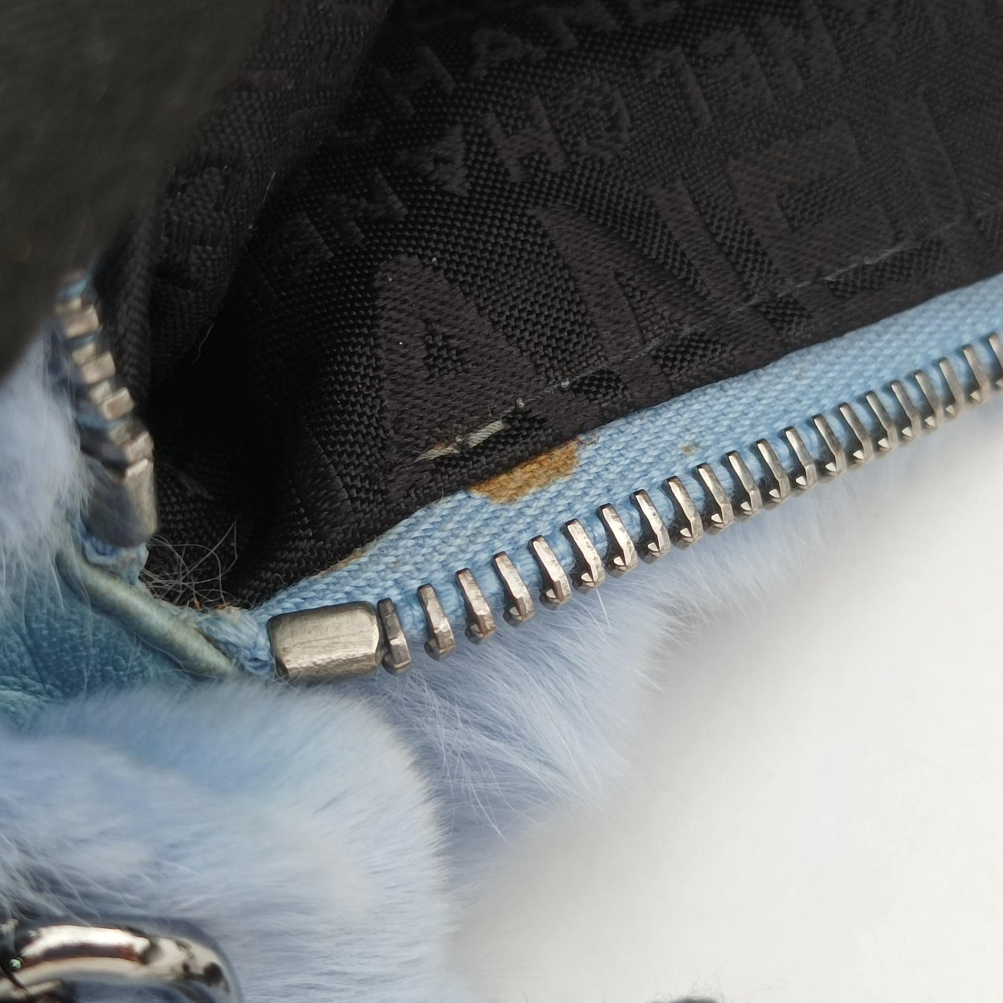 Pre-owned Chanel COCO Mark Light Blue Lapin Fur A20455 shoulderbag | stylenewstar