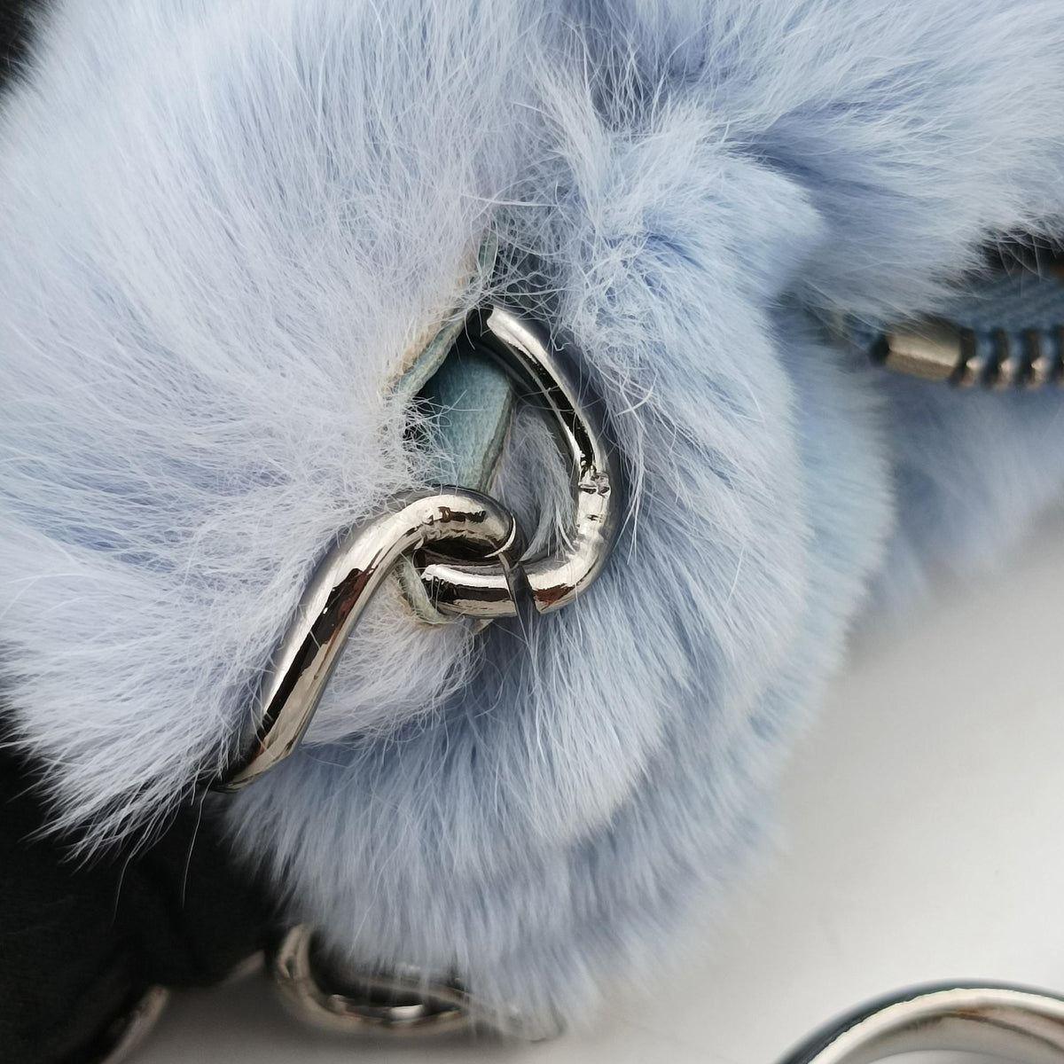 Pre-owned Chanel COCO Mark Light Blue Lapin Fur A20455 shoulderbag | stylenewstar