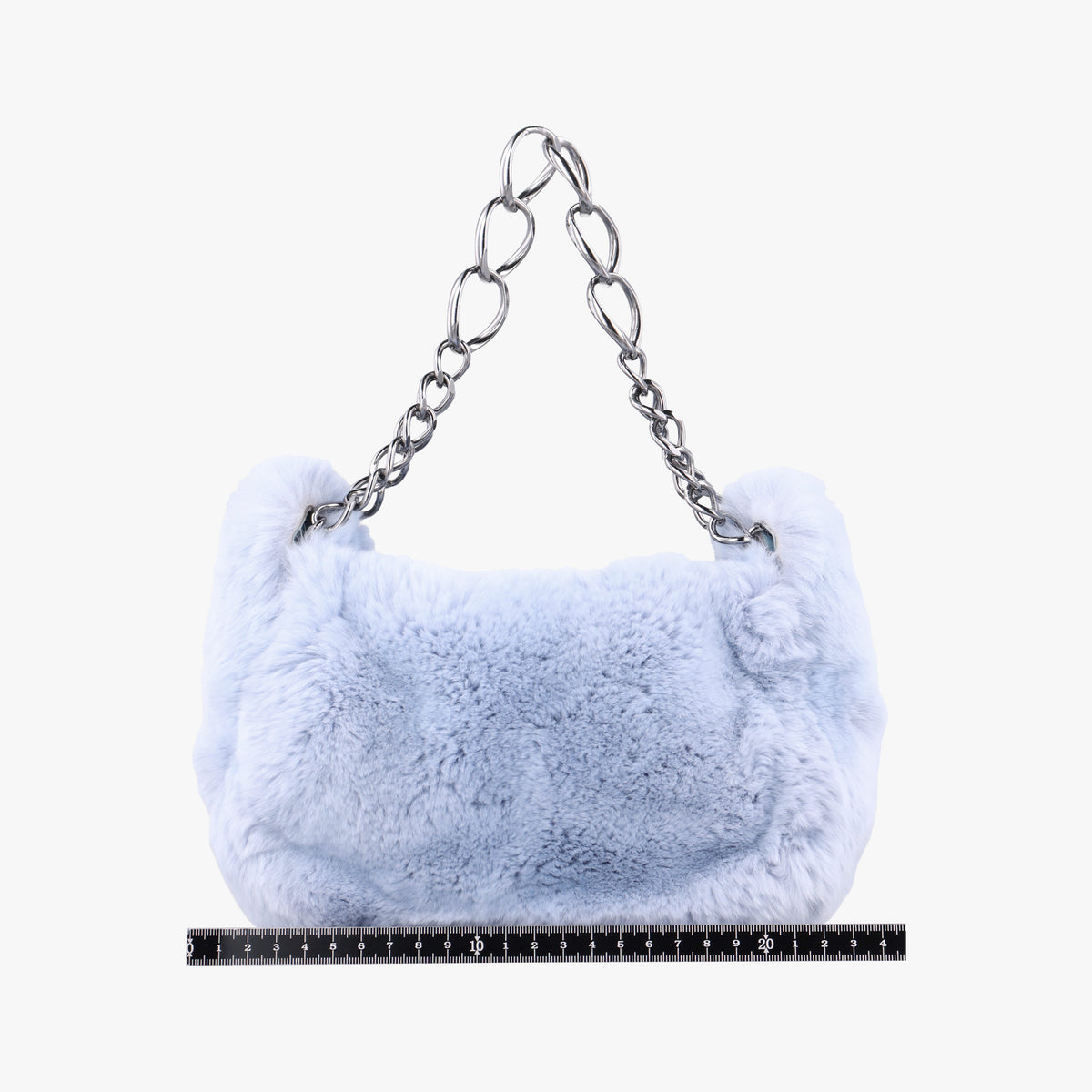 Pre-owned Chanel COCO Mark Light Blue Lapin Fur A20455 shoulderbag | stylenewstar
