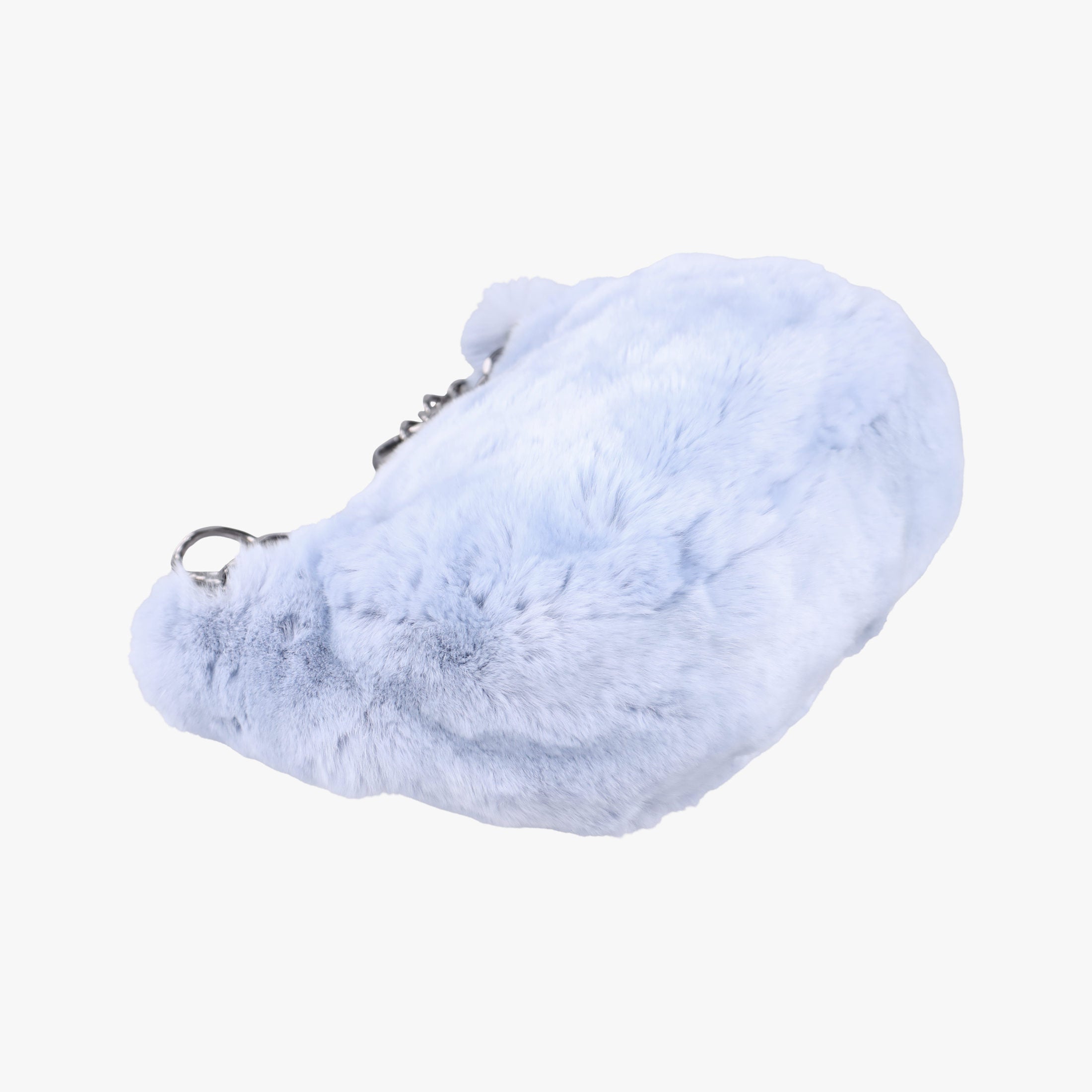 Pre-owned Chanel COCO Mark Light Blue Lapin Fur A20455 shoulderbag | stylenewstar