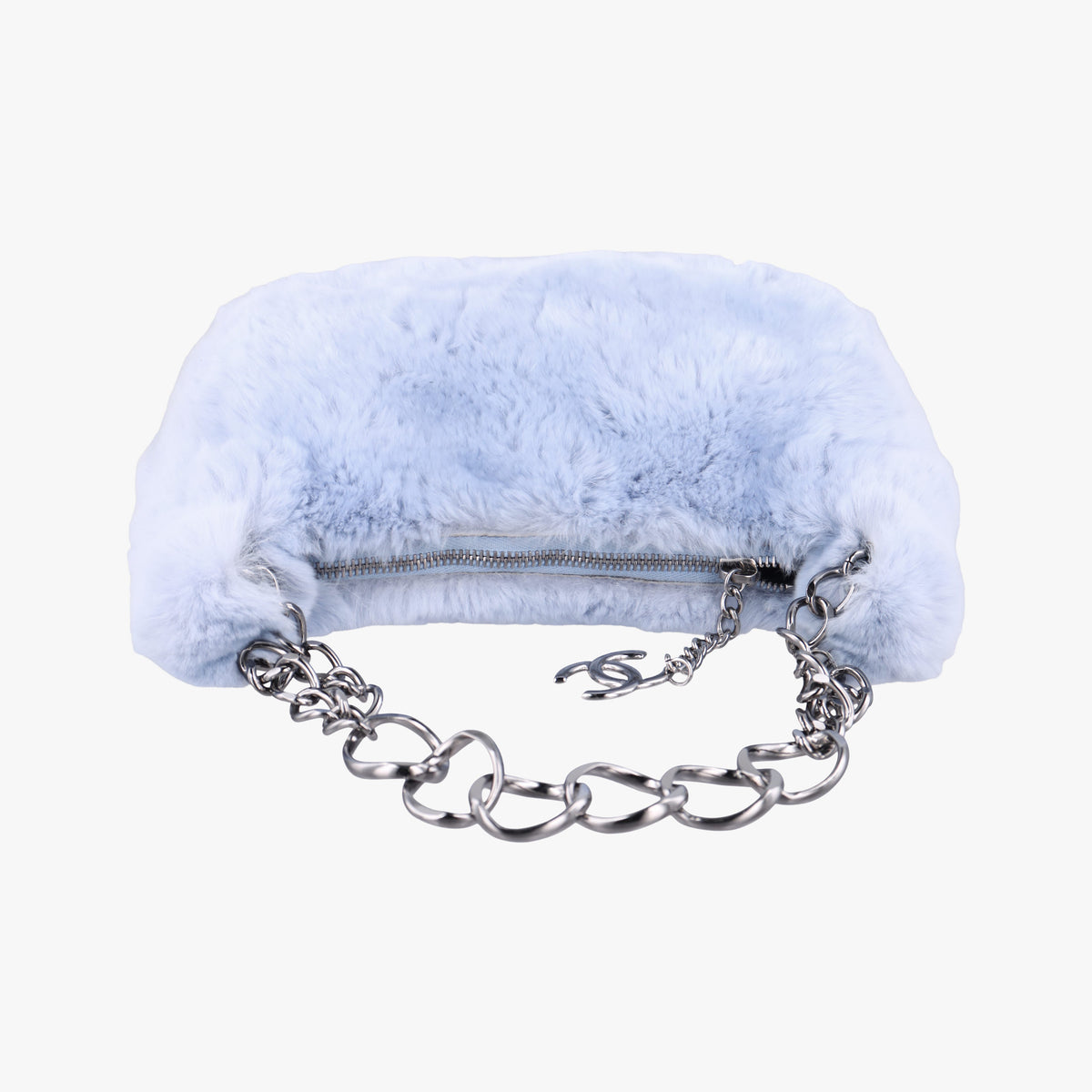 Pre-owned Chanel COCO Mark Light Blue Lapin Fur A20455 shoulderbag | stylenewstar