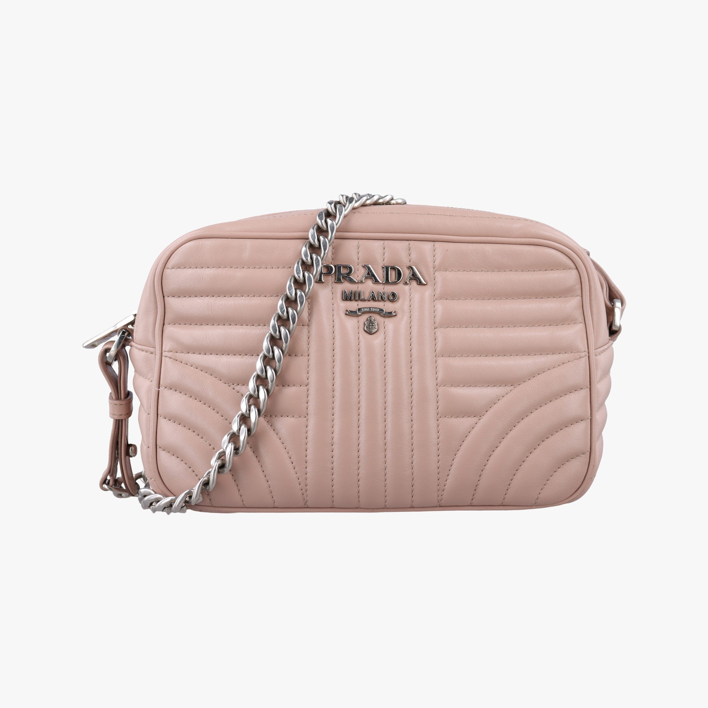 Secondhand Prada Diagramme Pink Leather 1BH084 shoulderbag | stylenewstar