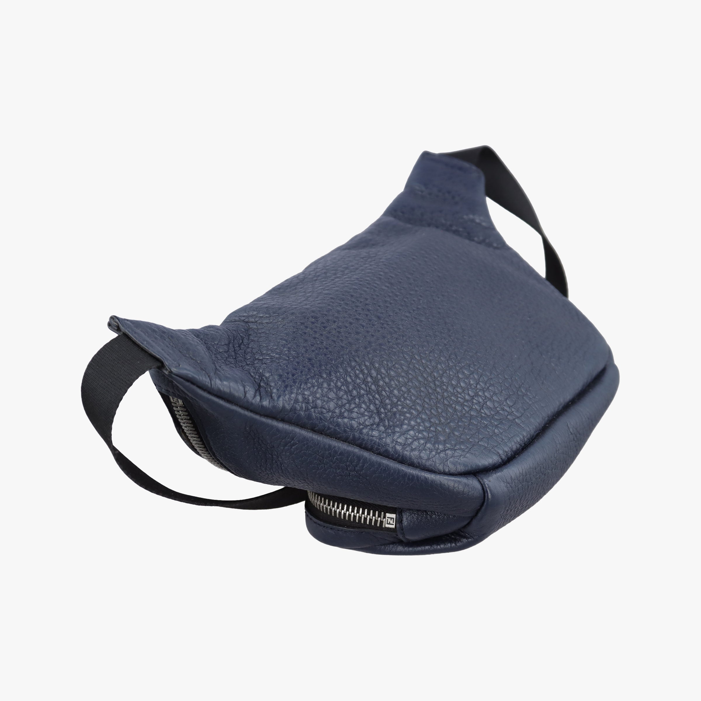 Secondhand Fendi Pecan AMOR Logo Navy Leather 7VA446 bum bag/waist bag | stylenewstar