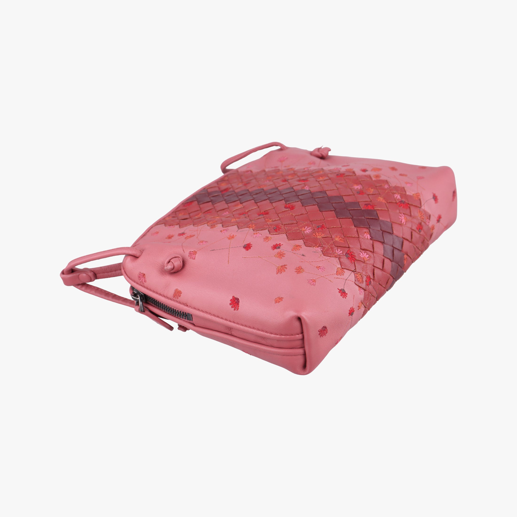 Secondhand Bottega Veneta Floral Intrecciato Pink×multicolor lambskin  shoulderbag | stylenewstar