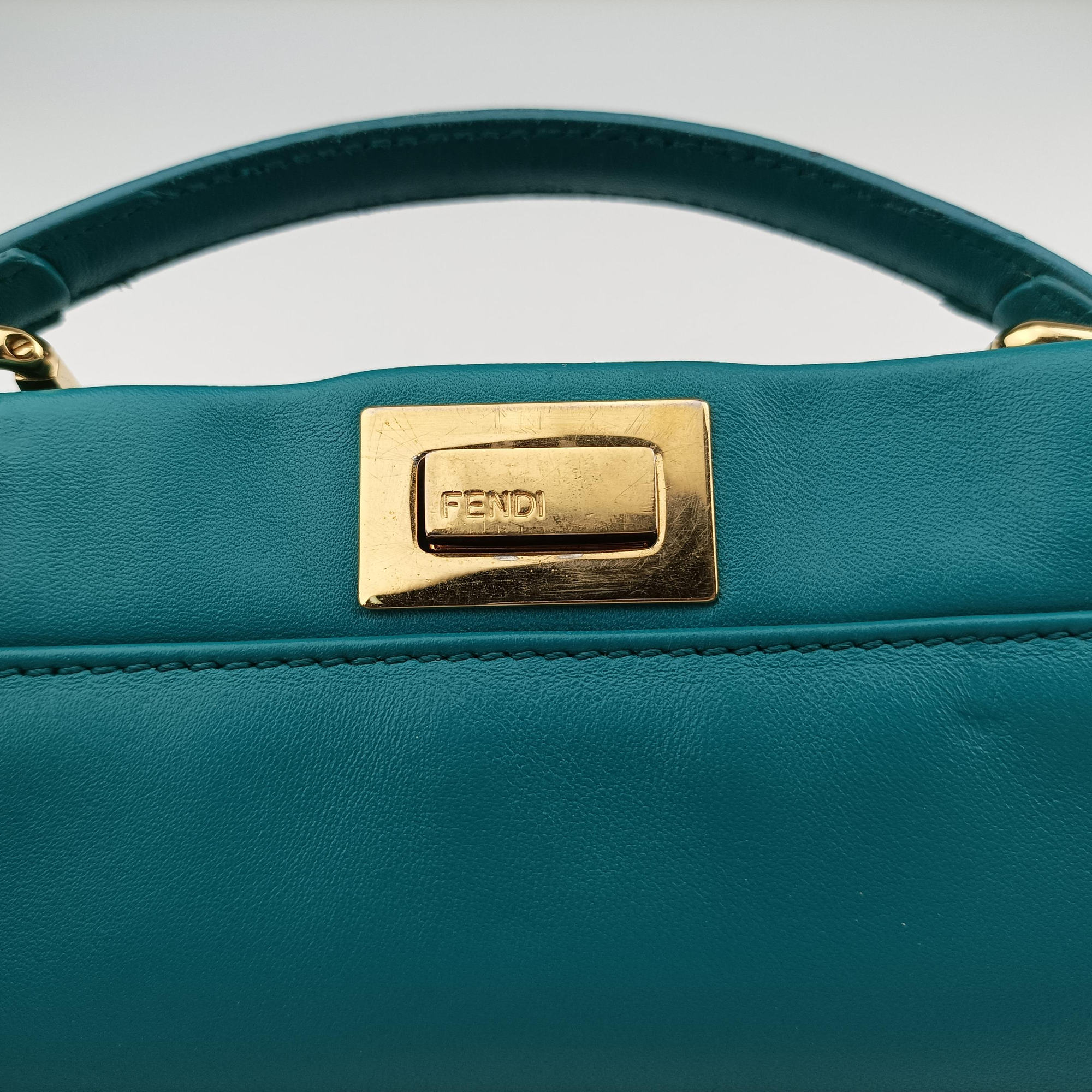 Pre-owned Fendi PEEKABOO Blue Leather 8BN244 shoulderbag | stylenewstar