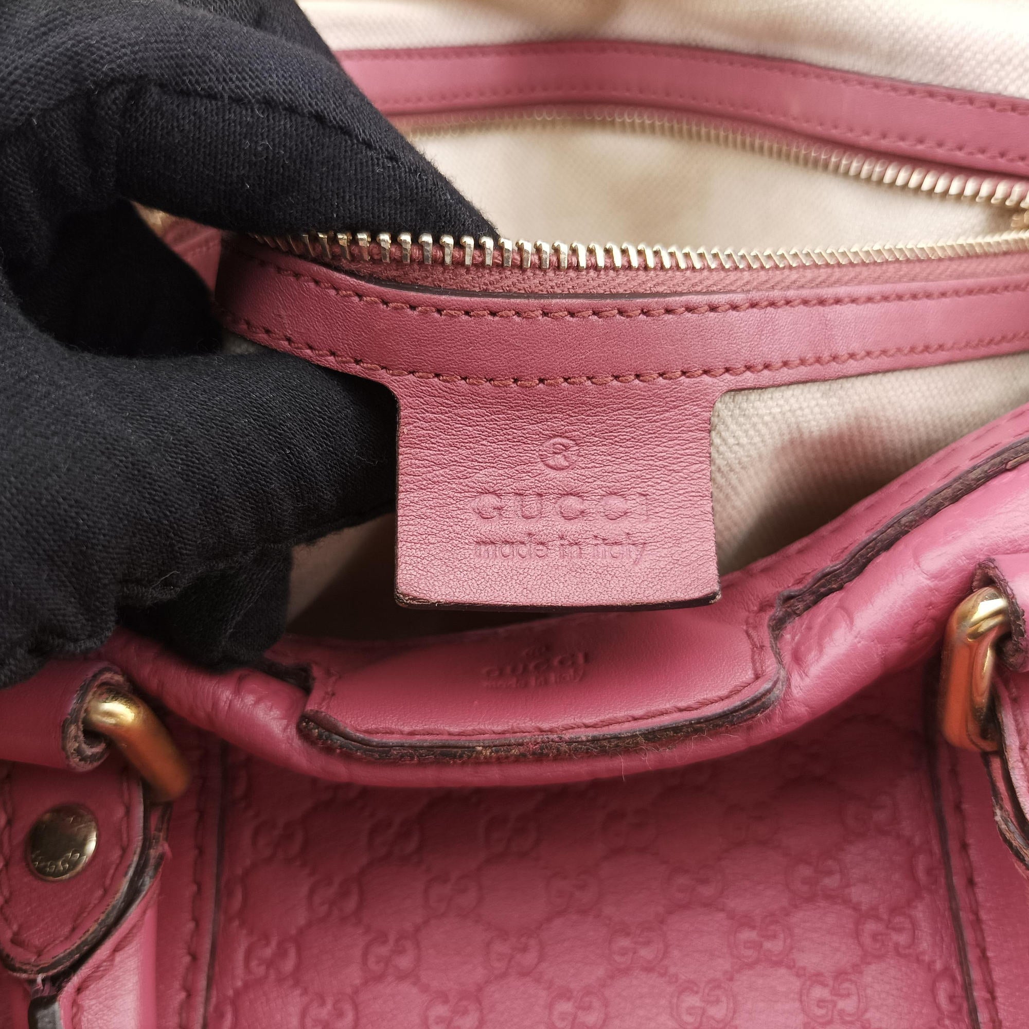 Secondhand Gucci Sherry Line Pink Leather 247205 handbag | stylenewstar