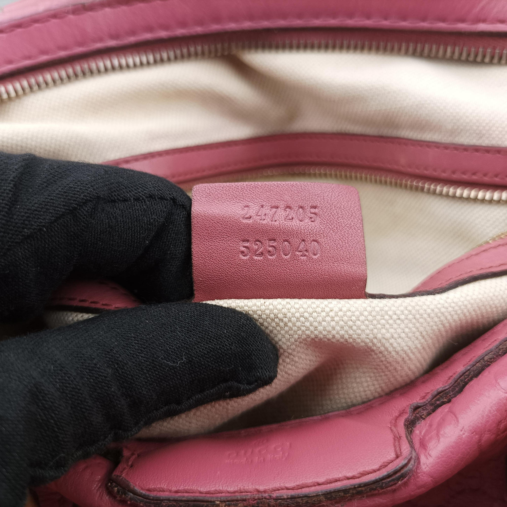 Secondhand Gucci Sherry Line Pink Leather 247205 handbag | stylenewstar