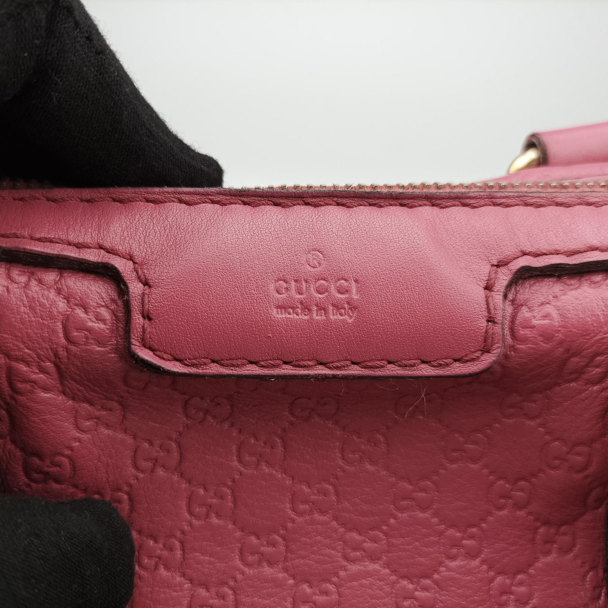 Secondhand Gucci Sherry Line Pink Leather 247205 handbag | stylenewstar