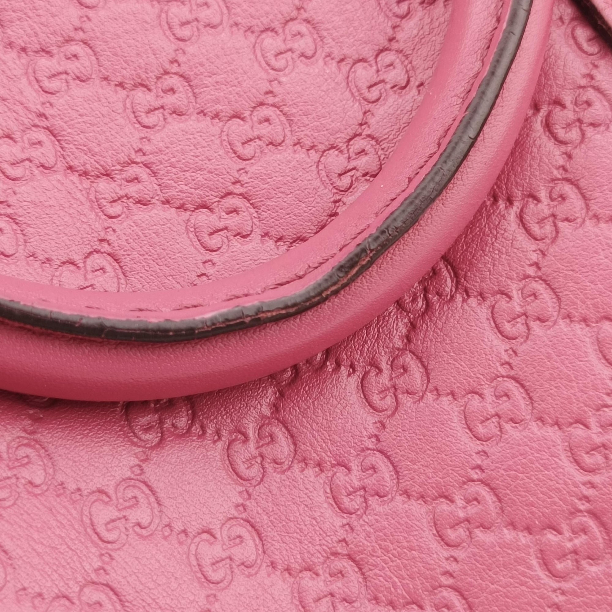 Secondhand Gucci Sherry Line Pink Leather 247205 handbag | stylenewstar