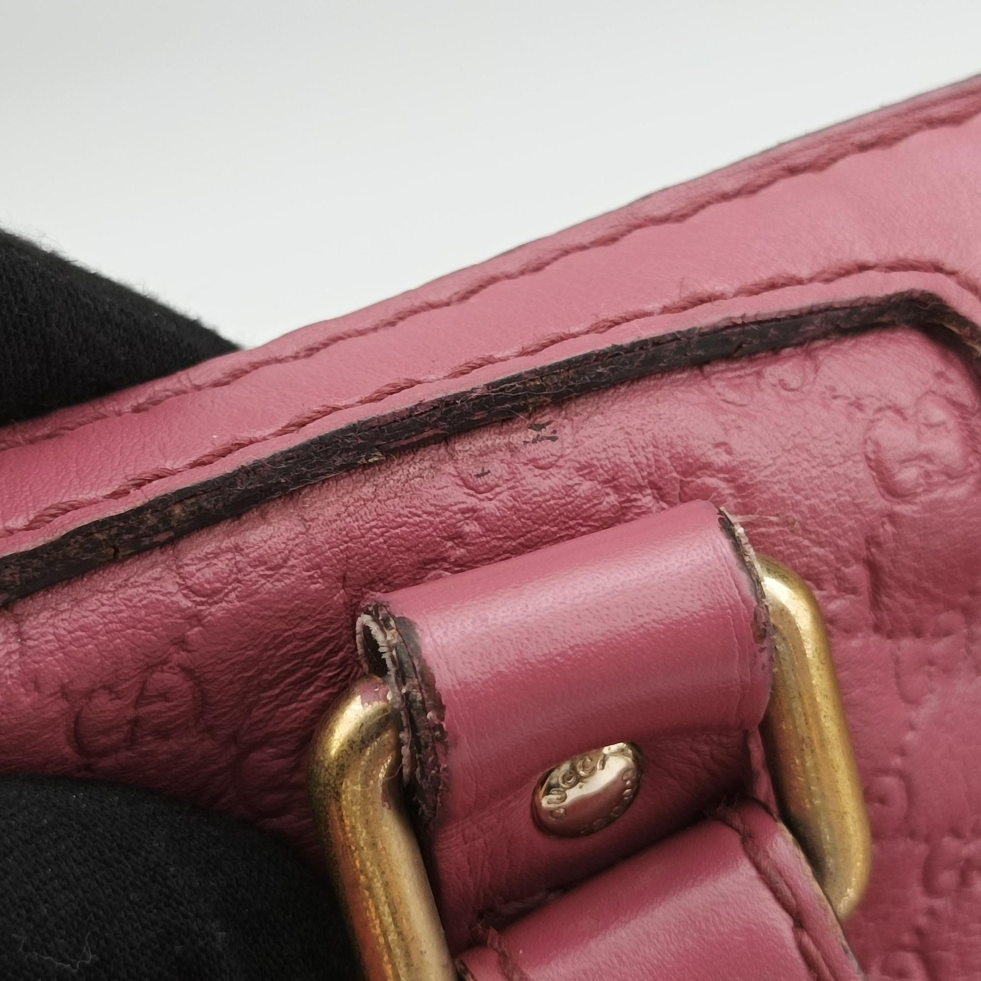 Secondhand Gucci Sherry Line Pink Leather 247205 handbag | stylenewstar
