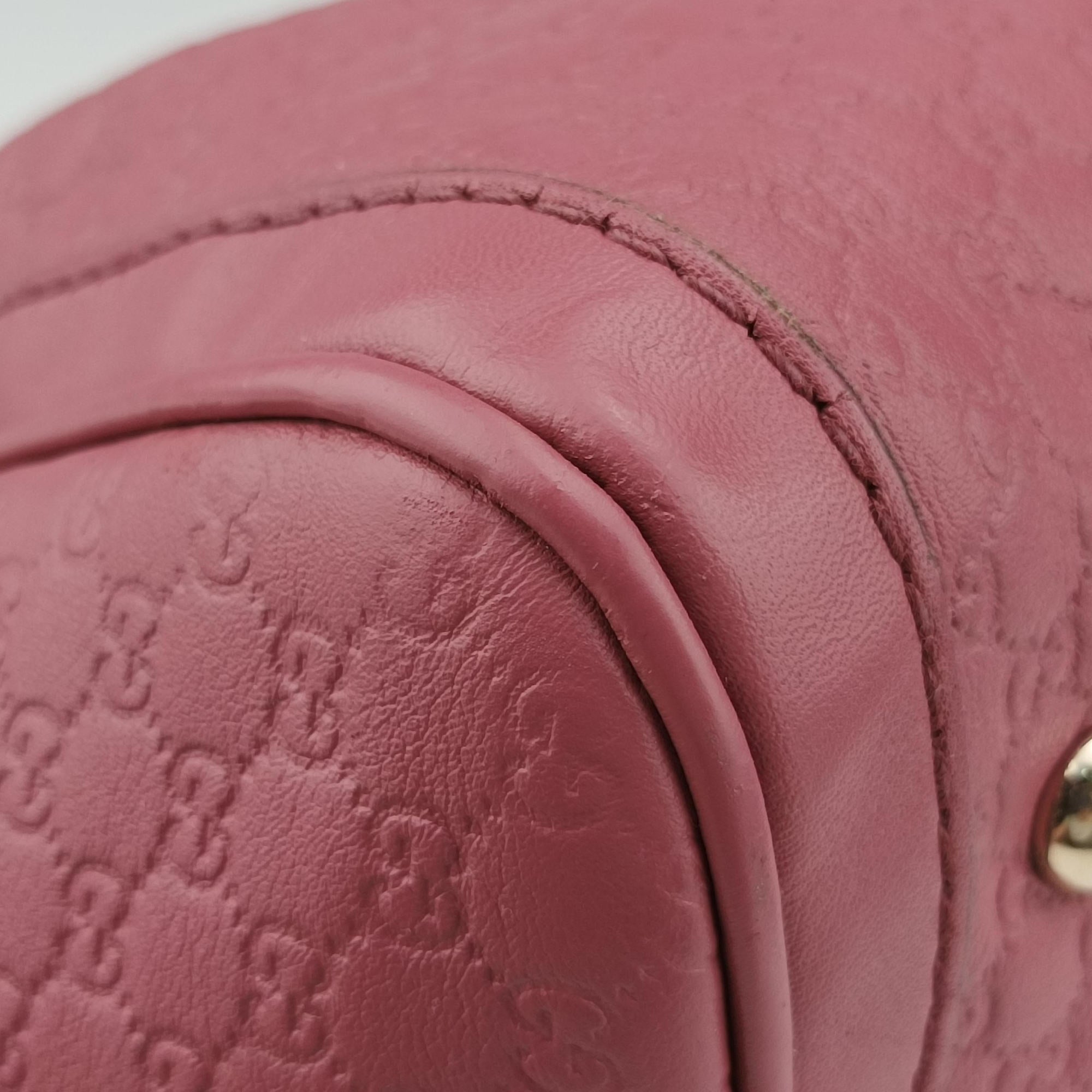 Secondhand Gucci Sherry Line Pink Leather 247205 handbag | stylenewstar
