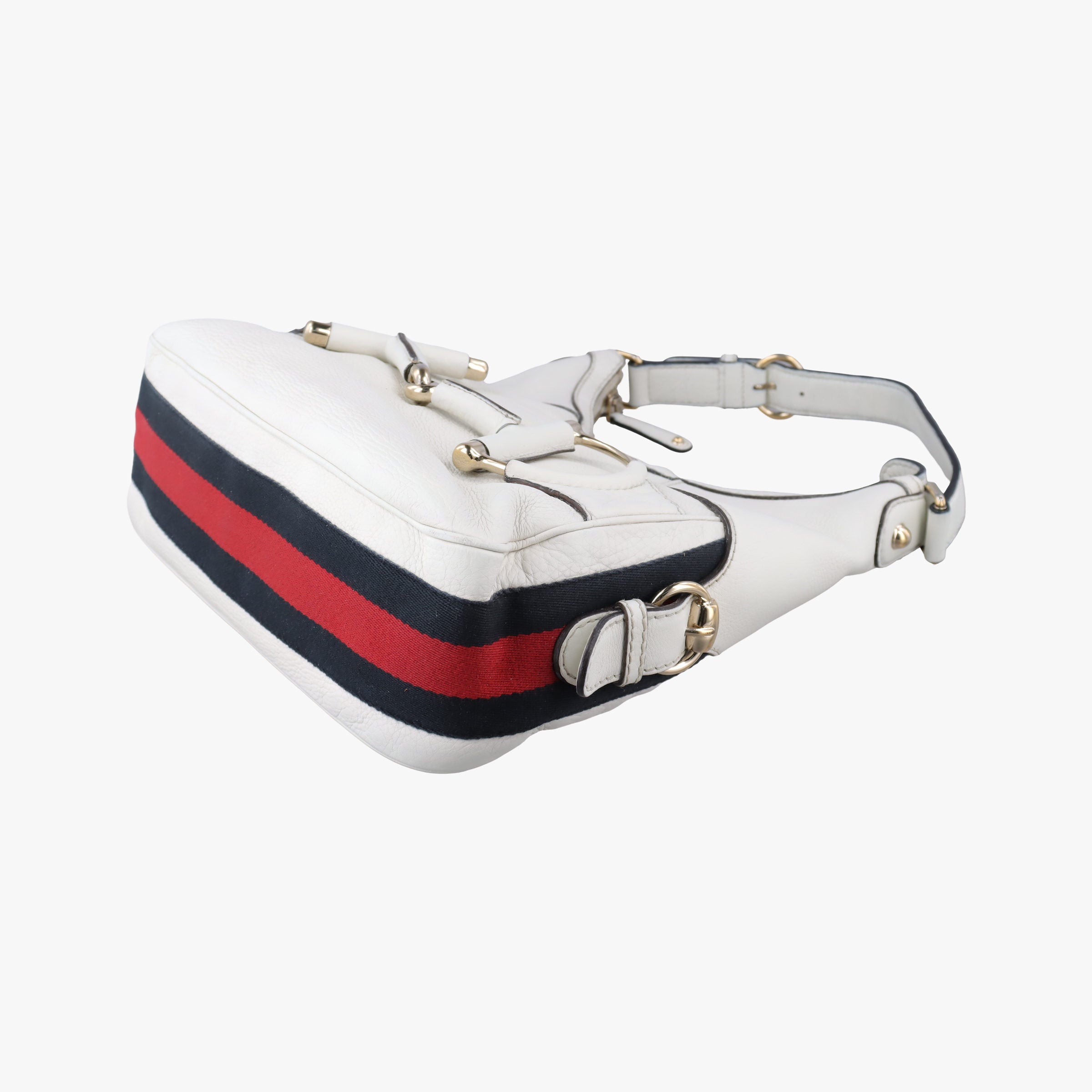 Vintage Gucci Heritage Horsebit Hobo White Leather 247604 shoulderbag | stylenewstar