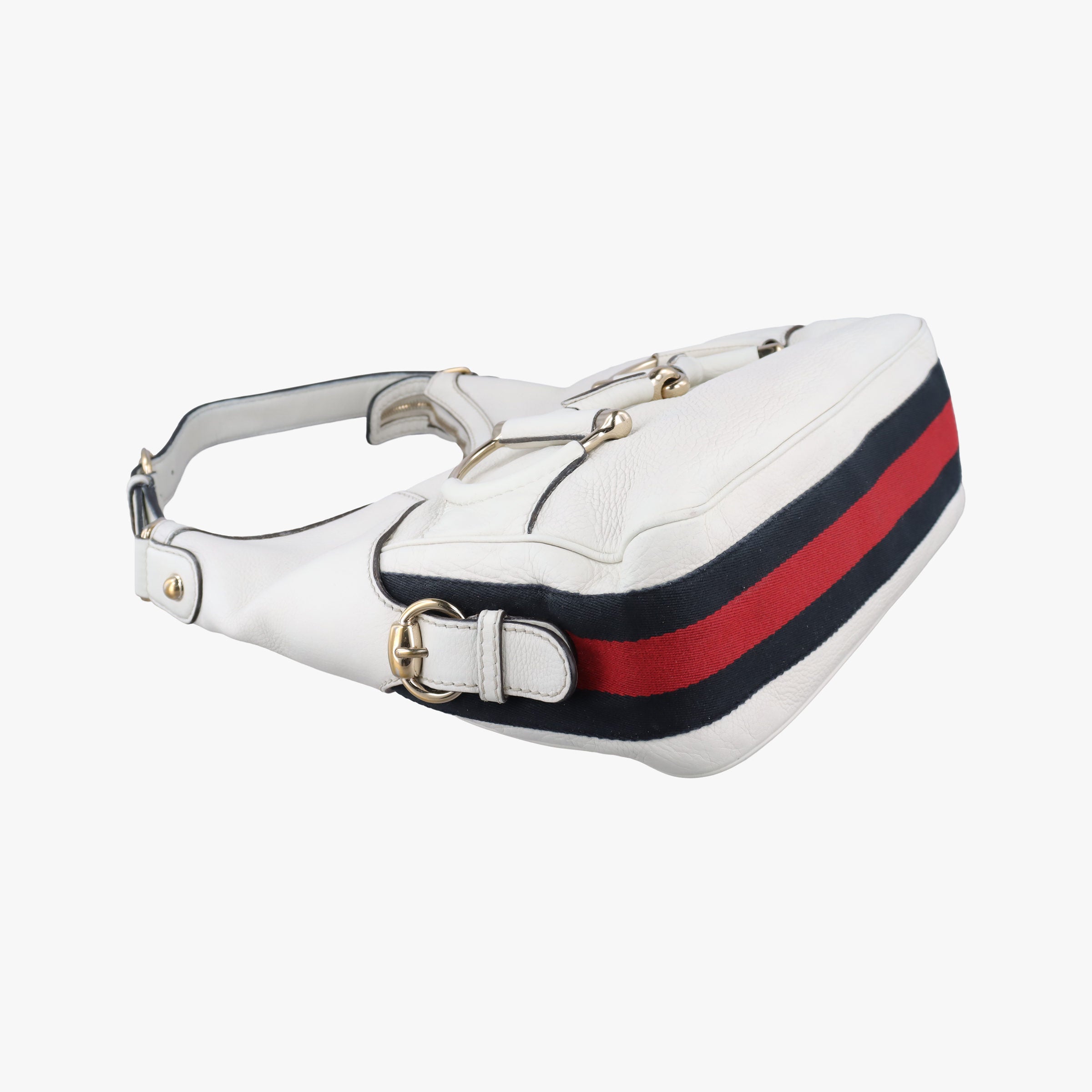 Vintage Gucci Heritage Horsebit Hobo White Leather 247604 shoulderbag | stylenewstar