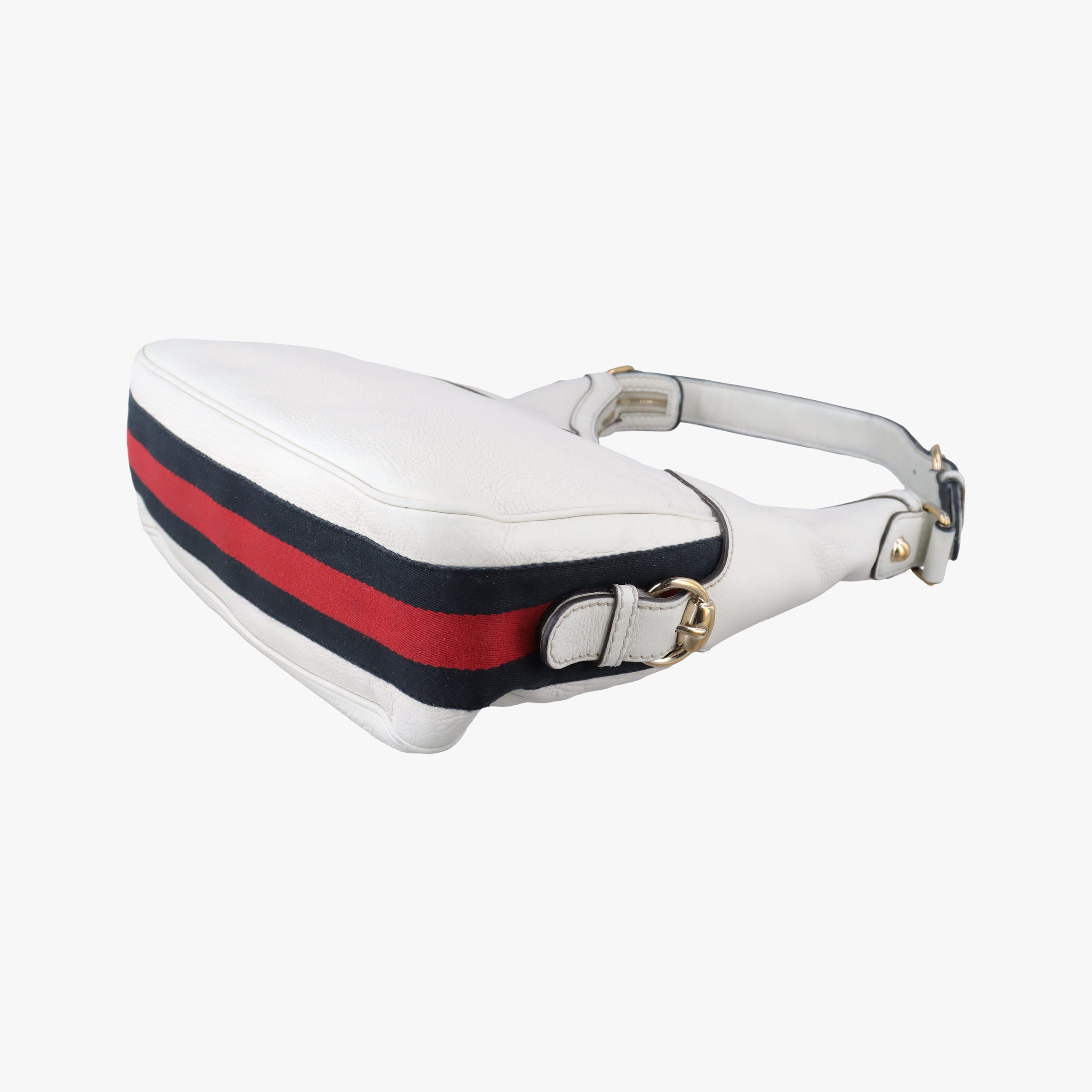 Vintage Gucci Heritage Horsebit Hobo White Leather 247604 shoulderbag | stylenewstar
