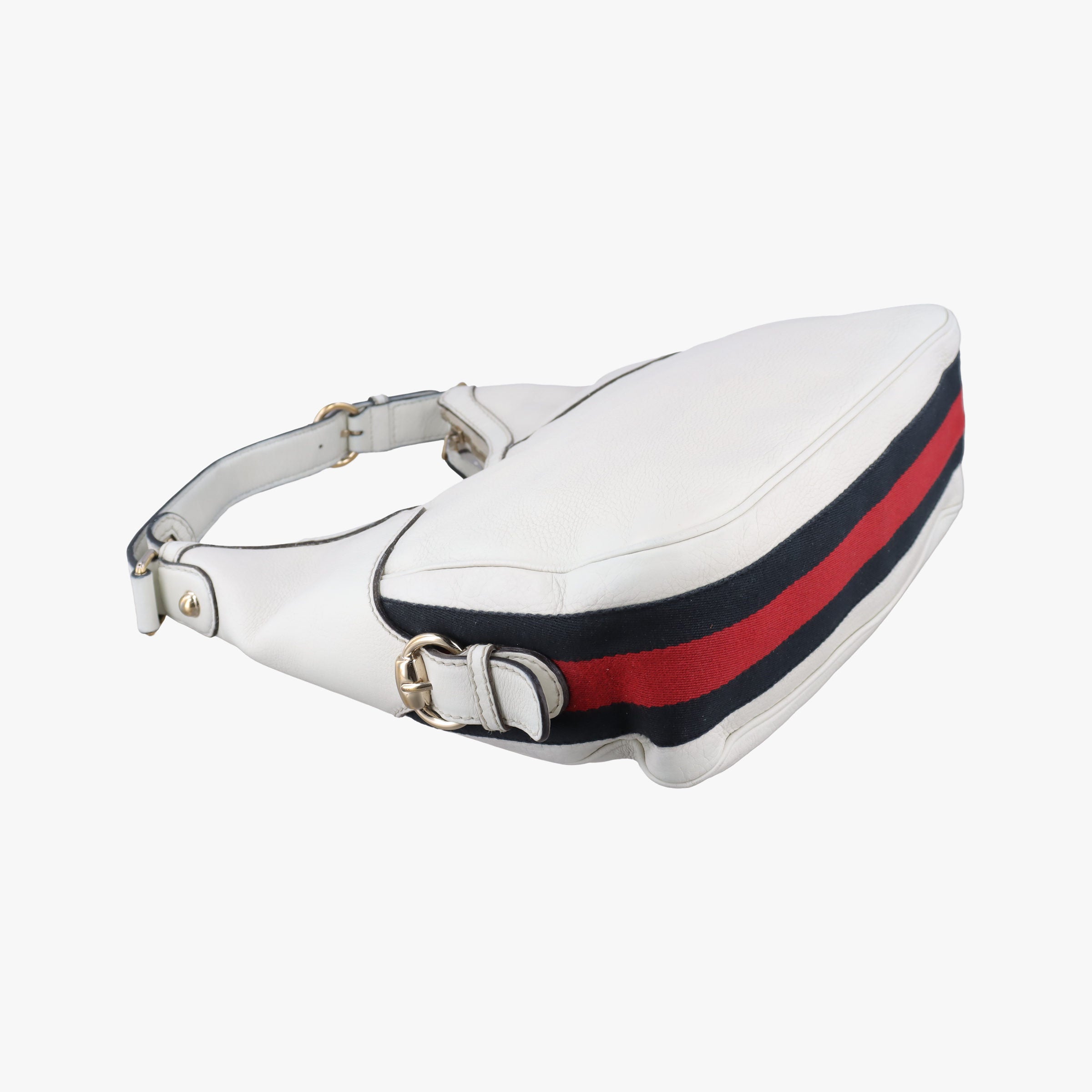 Vintage Gucci Heritage Horsebit Hobo White Leather 247604 shoulderbag | stylenewstar
