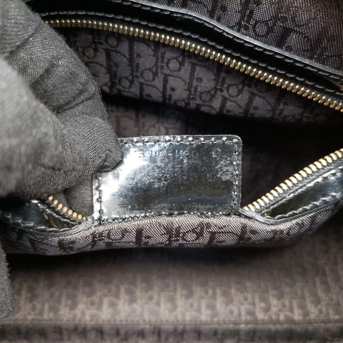 Pre-owned Christian Dior Lady Dior Black Patent  handbag | stylenewstar