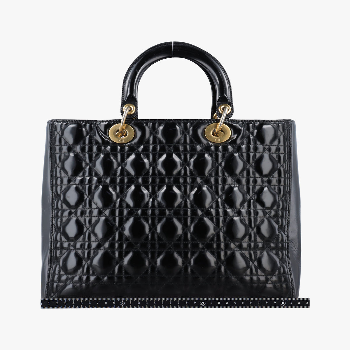 Pre-owned Christian Dior Lady Dior Black Patent  handbag | stylenewstar