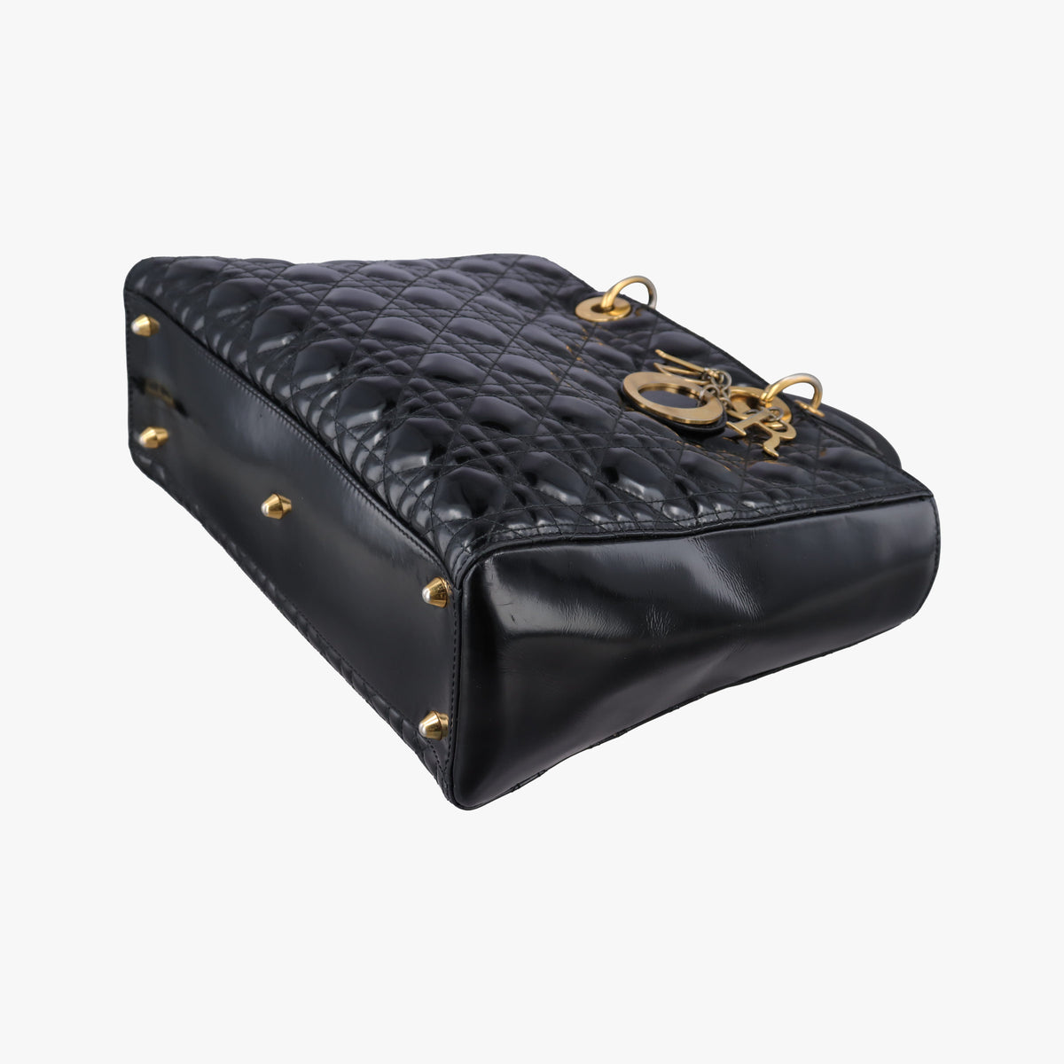 Pre-owned Christian Dior Lady Dior Black Patent  handbag | stylenewstar