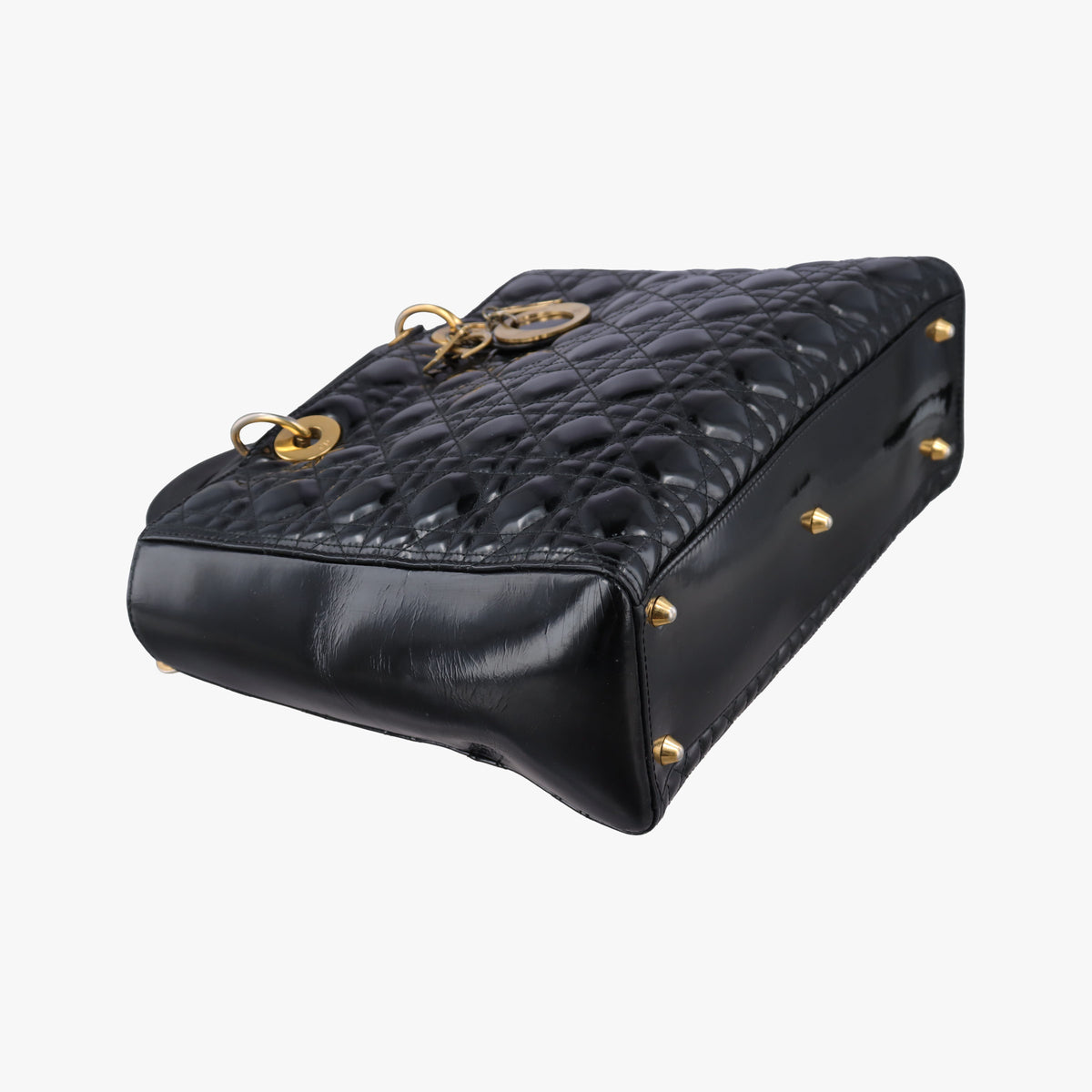 Pre-owned Christian Dior Lady Dior Black Patent  handbag | stylenewstar