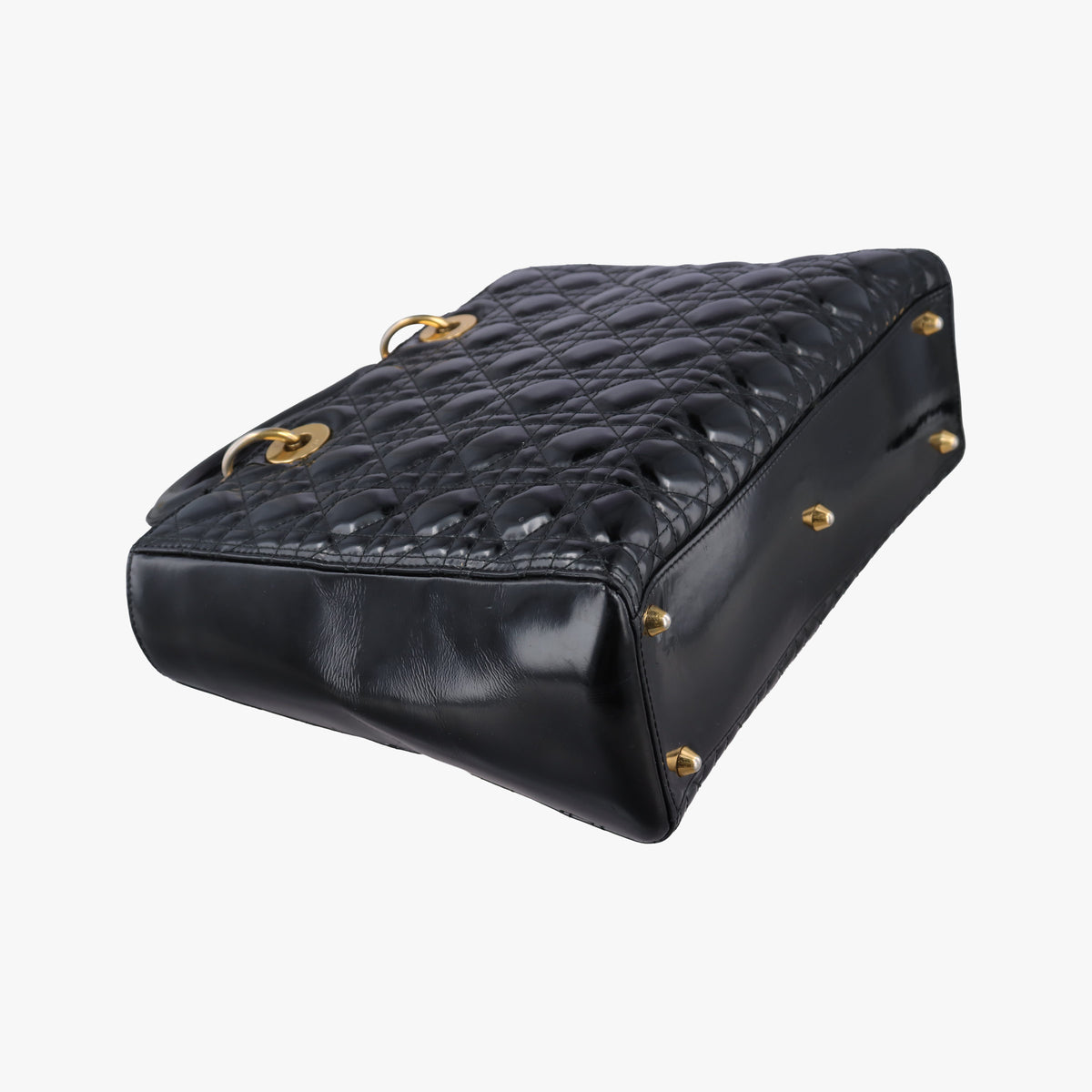 Pre-owned Christian Dior Lady Dior Black Patent  handbag | stylenewstar