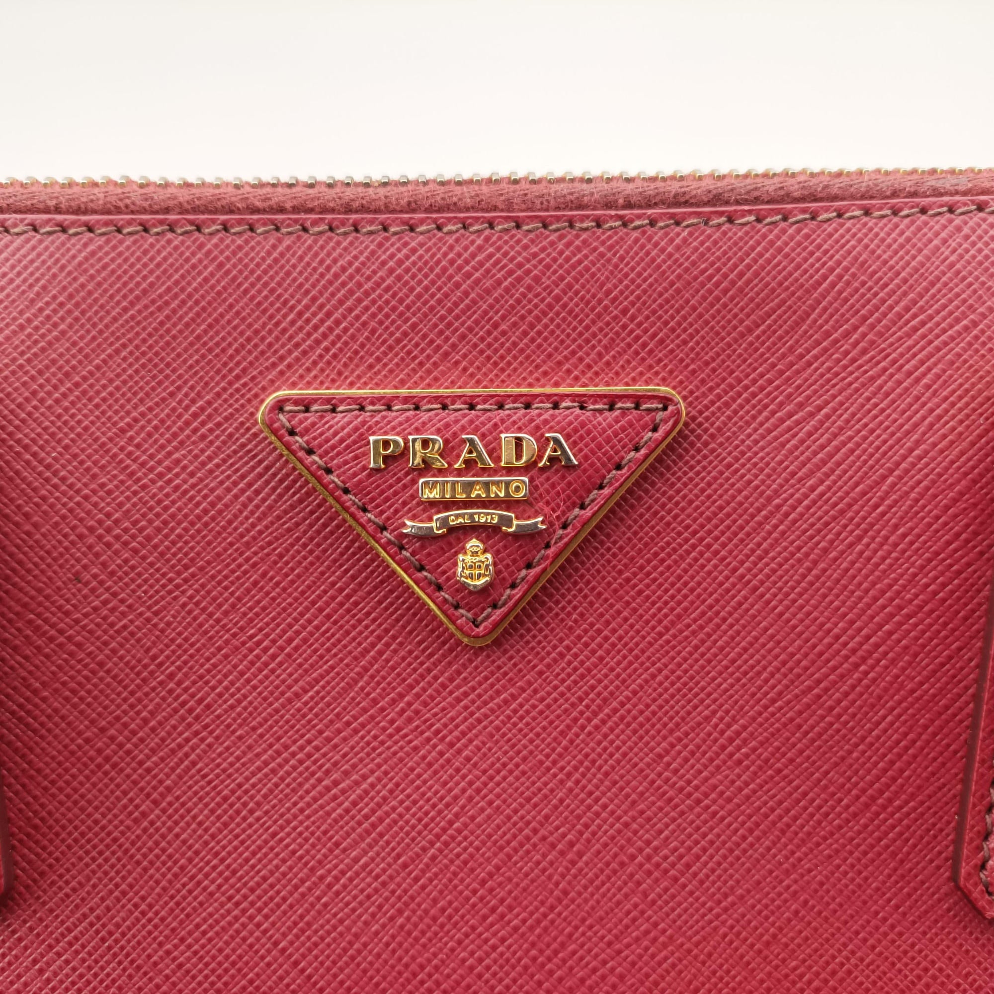Secondhand Prada Galleria Front Pocket Red SAFFIANO Leather BN2674 shoulderbag | stylenewstar