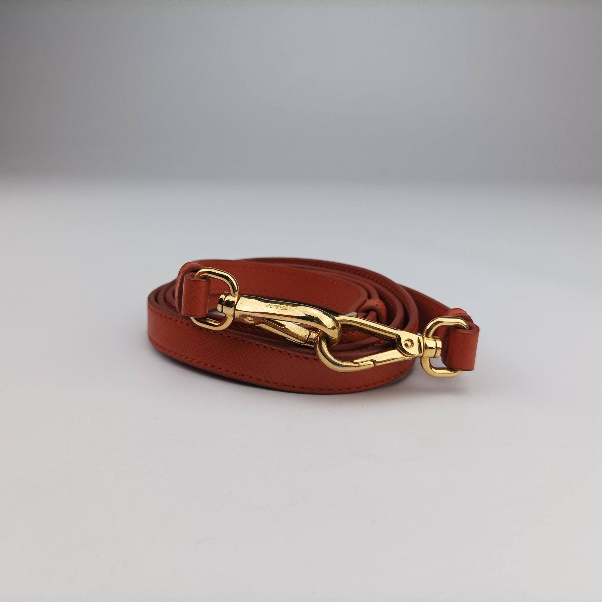 Pre-owned Prada Galleria Orange×red SAFFIANO Leather BN1844 clutchbag | stylenewstar
