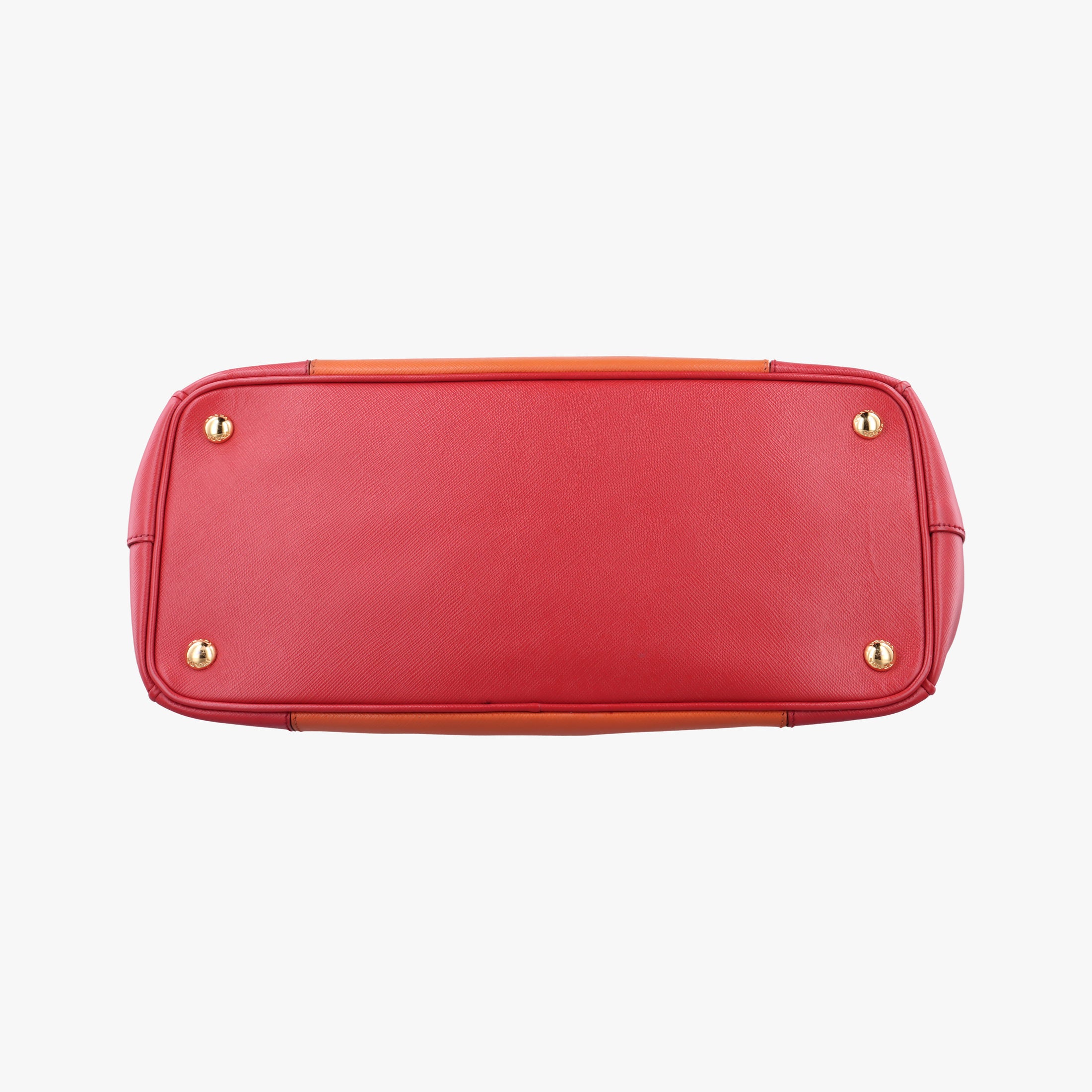 Pre-owned Prada Galleria Orange×red SAFFIANO Leather BN1844 clutchbag | stylenewstar
