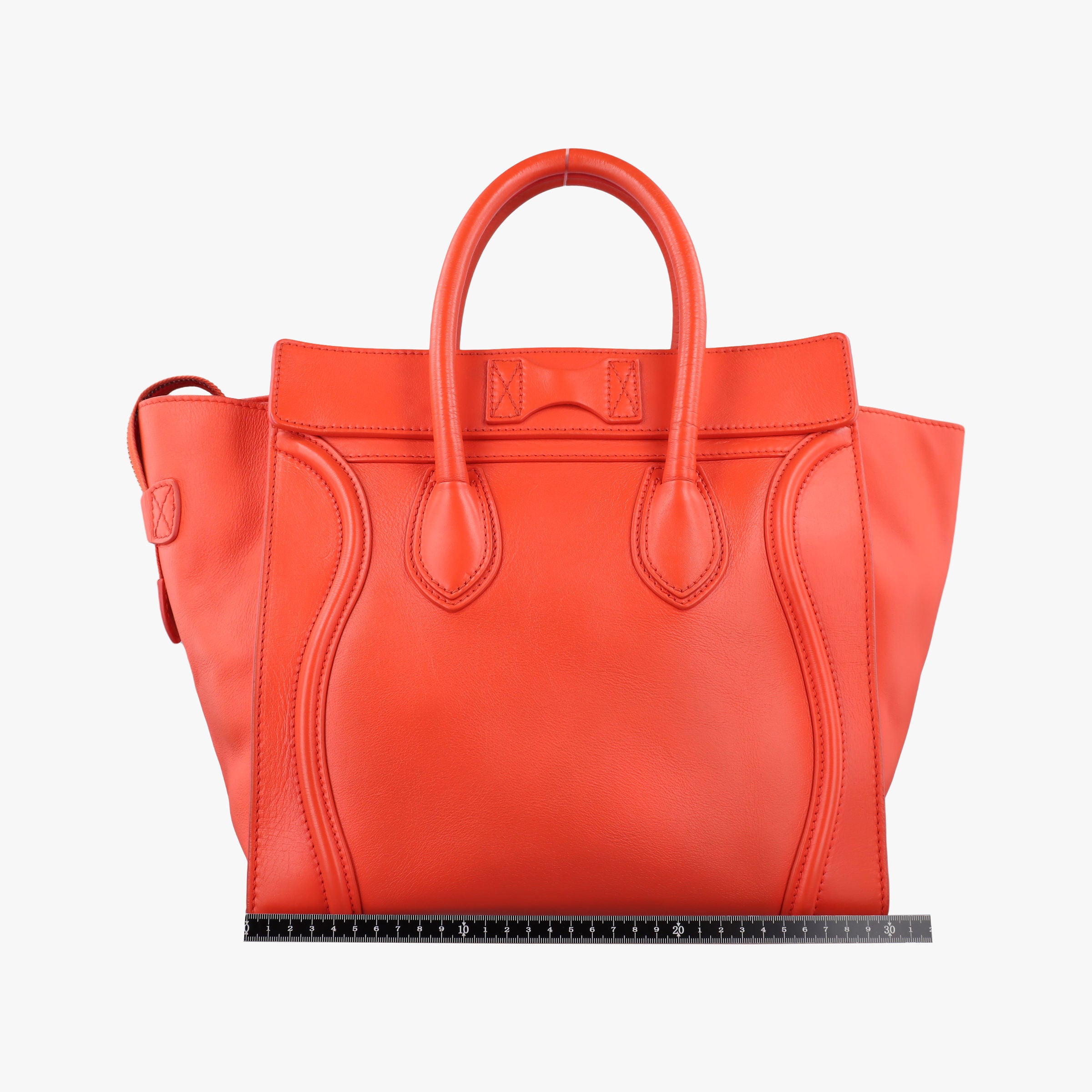 Secondhand Celine Luggage Mini Shopper Orange Leather  handbag | stylenewstar