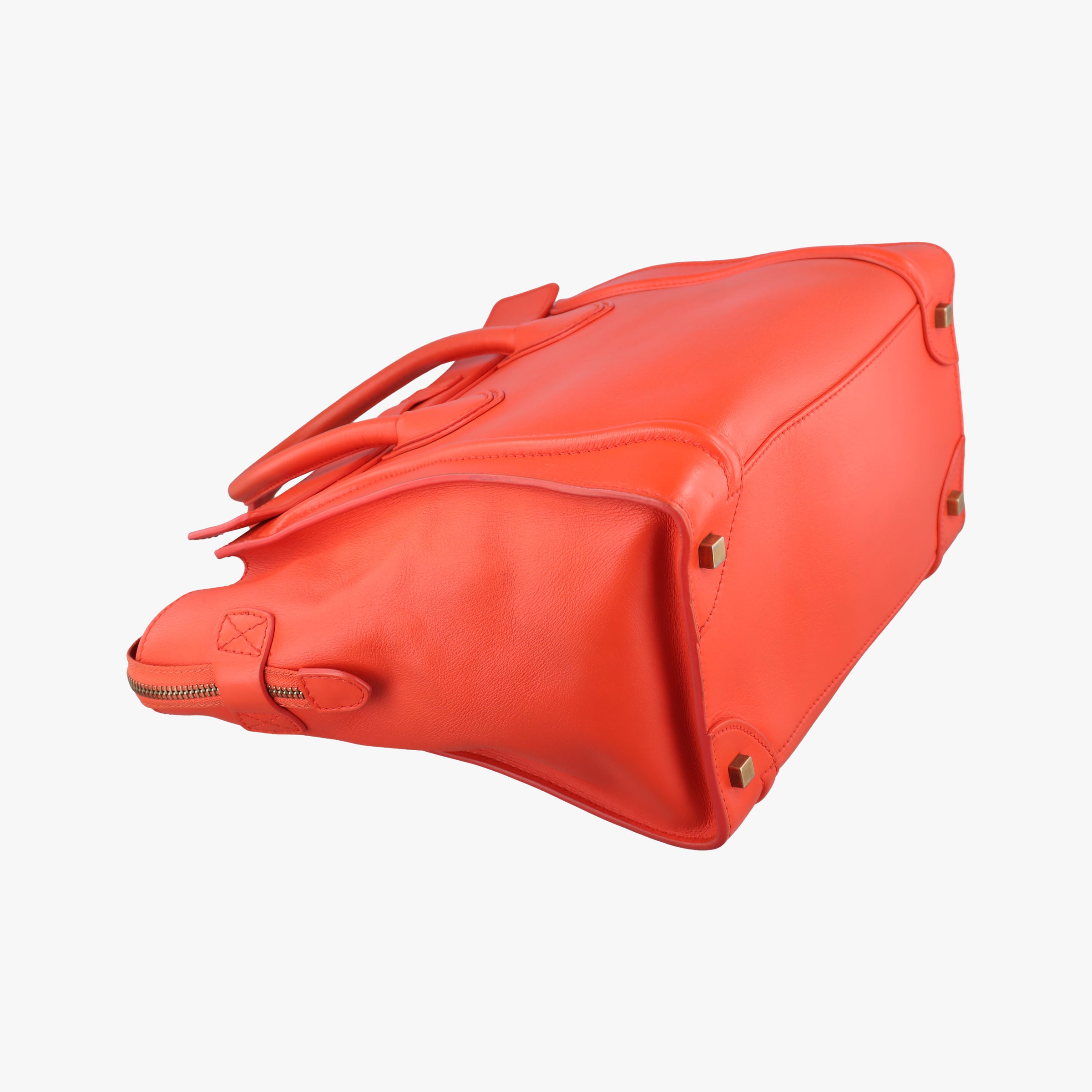 Secondhand Celine Luggage Mini Shopper Orange Leather  handbag | stylenewstar
