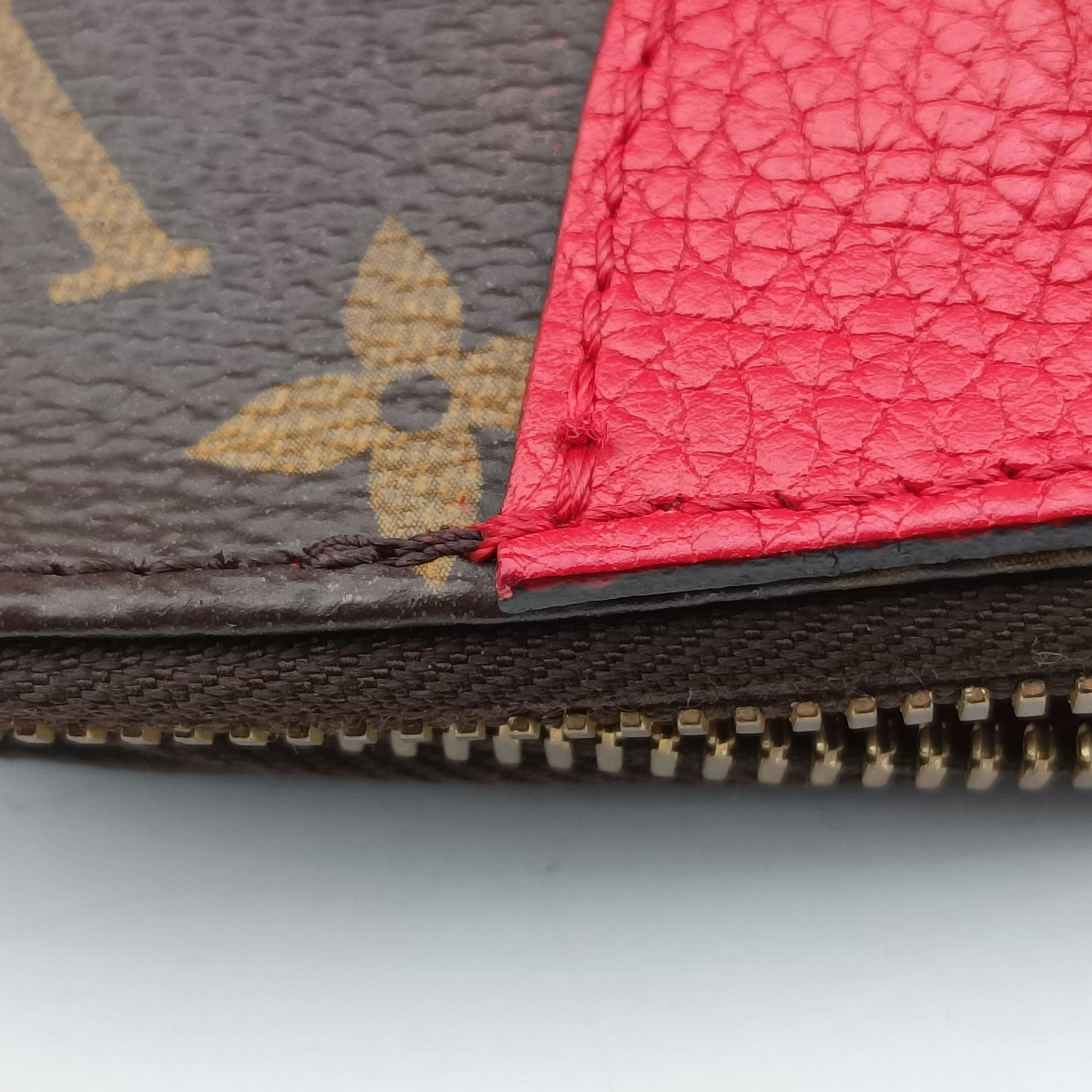 Secondhand Louis Vuitton RETIRO PM brown×CERISE Monogram Canvas×calf leather M40546 shoulderbag | stylenewstar