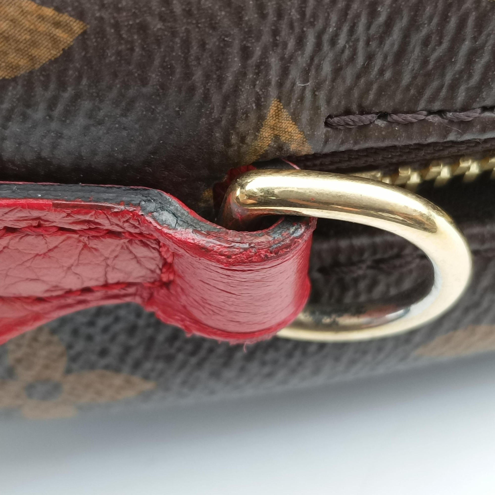 Secondhand Louis Vuitton RETIRO PM brown×CERISE Monogram Canvas×calf leather M40546 shoulderbag | stylenewstar