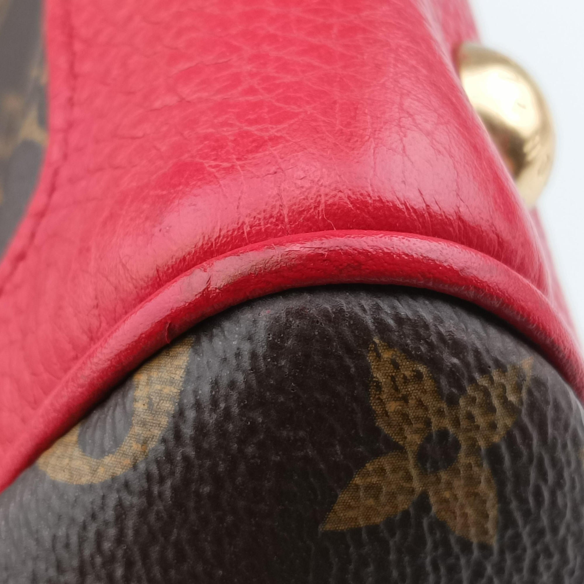 Secondhand Louis Vuitton RETIRO PM brown×CERISE Monogram Canvas×calf leather M40546 shoulderbag | stylenewstar
