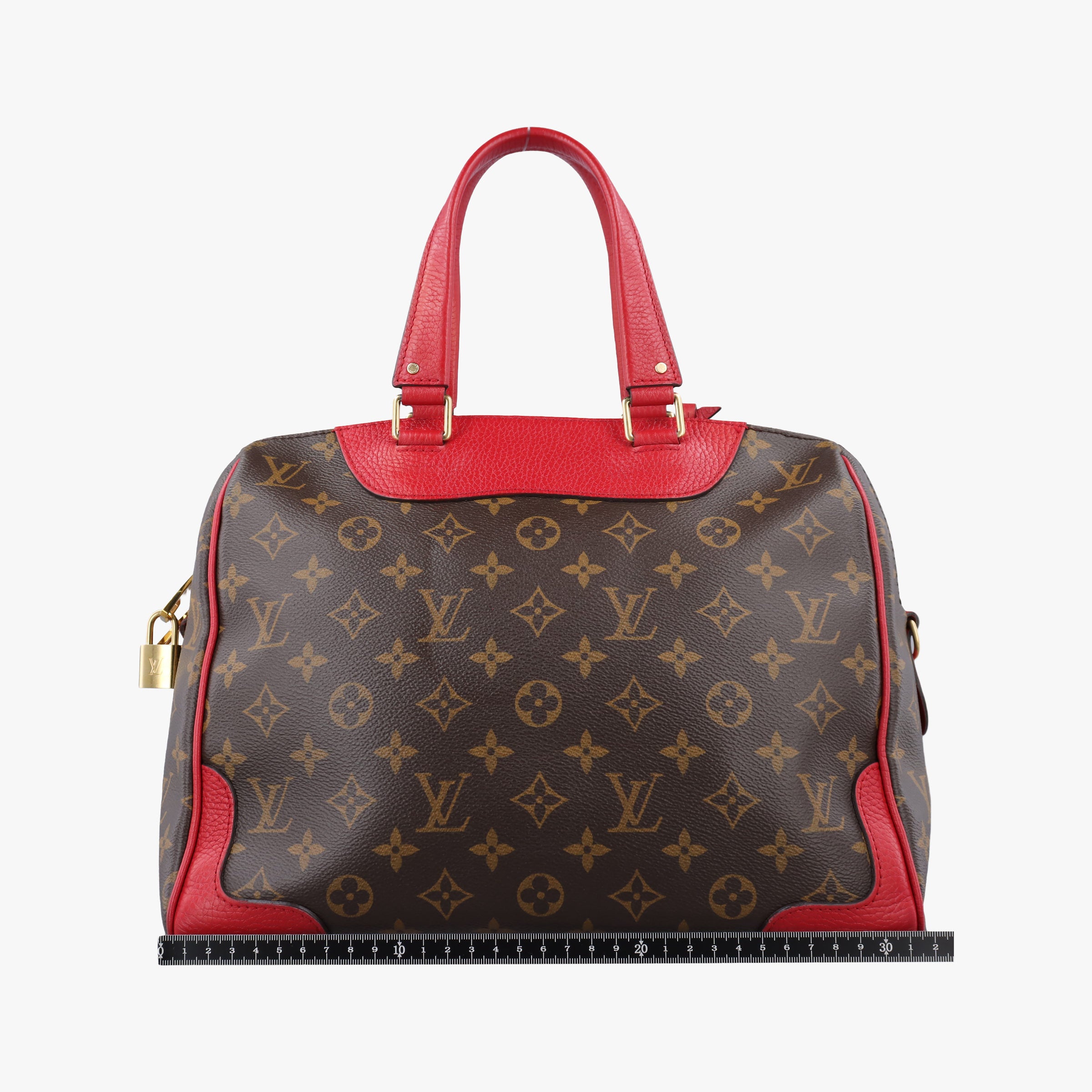 Secondhand Louis Vuitton RETIRO PM brown×CERISE Monogram Canvas×calf leather M40546 shoulderbag | stylenewstar